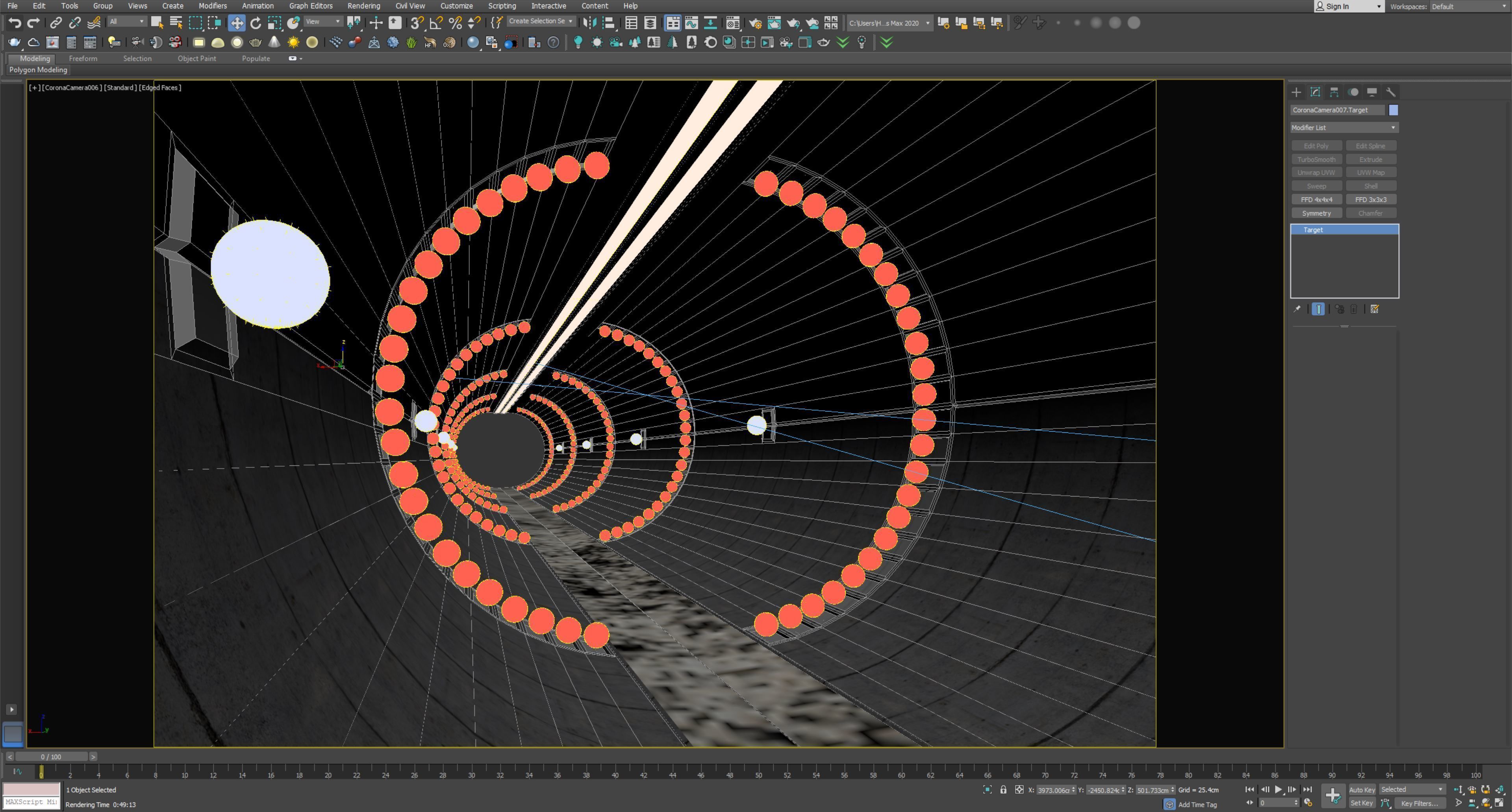 sci fi tunnel Low-poly 3D model_6