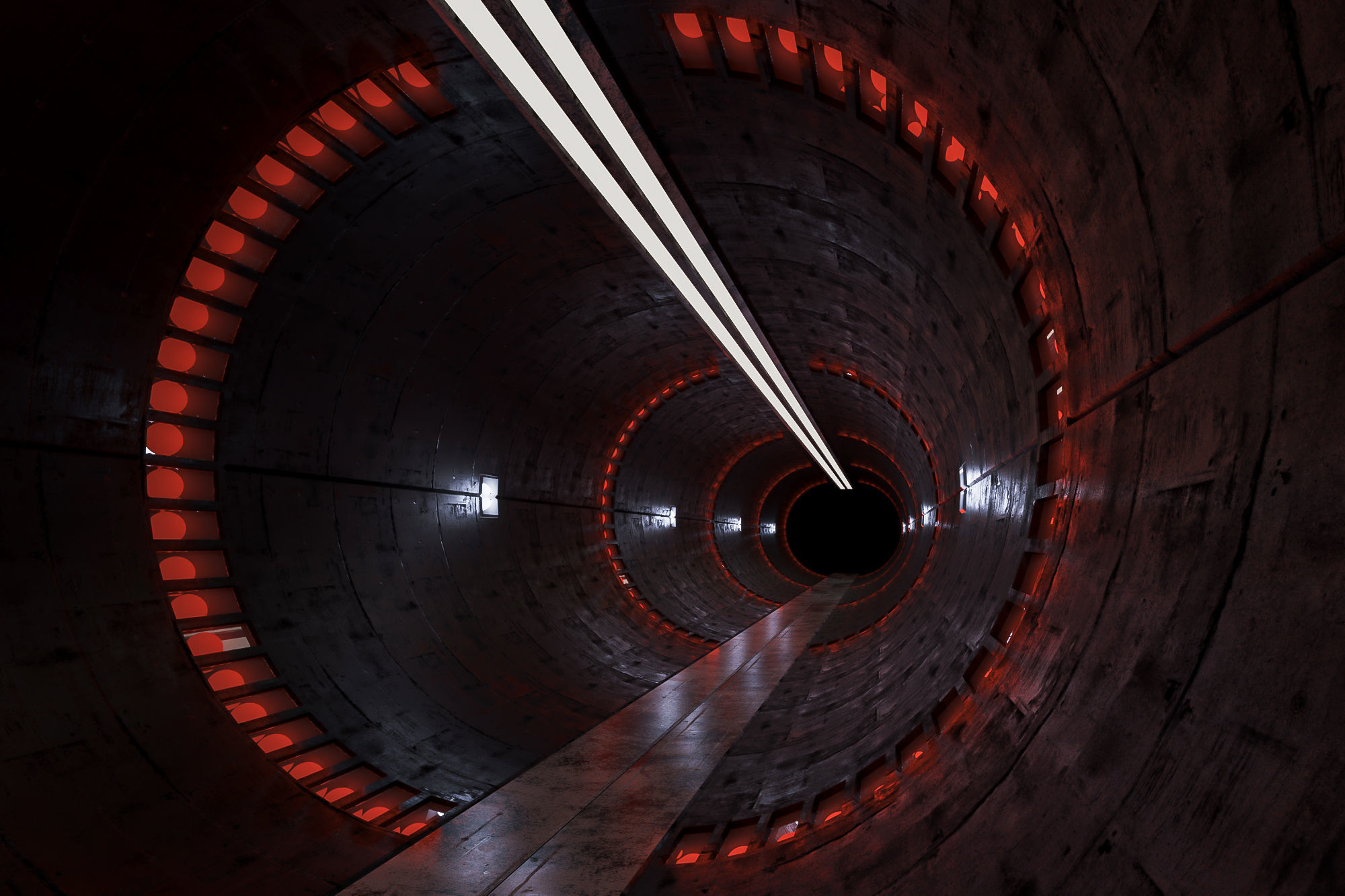 sci fi tunnel Low-poly 3D model_2