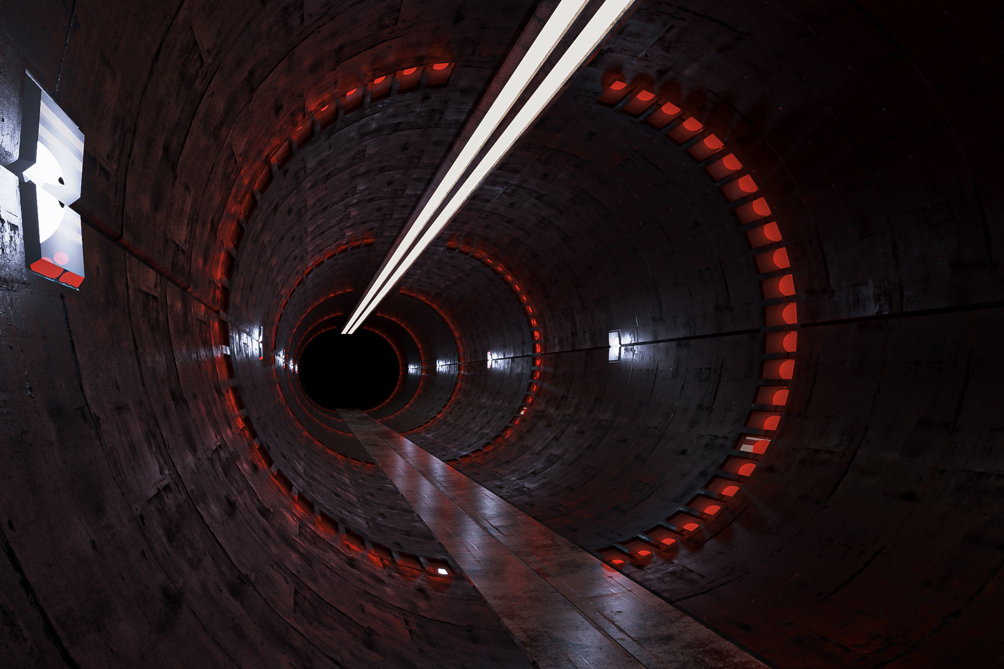 sci fi tunnel Low-poly 3D model_1