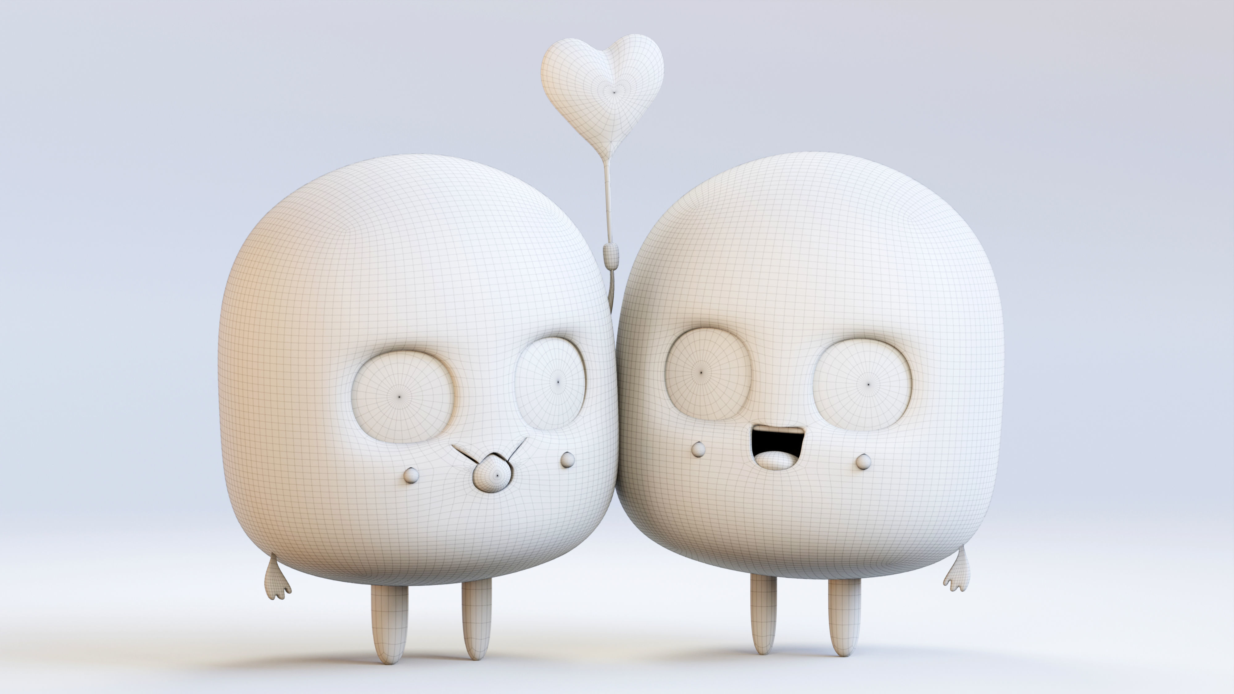 Cute Emoji Couple Love 3D model_18