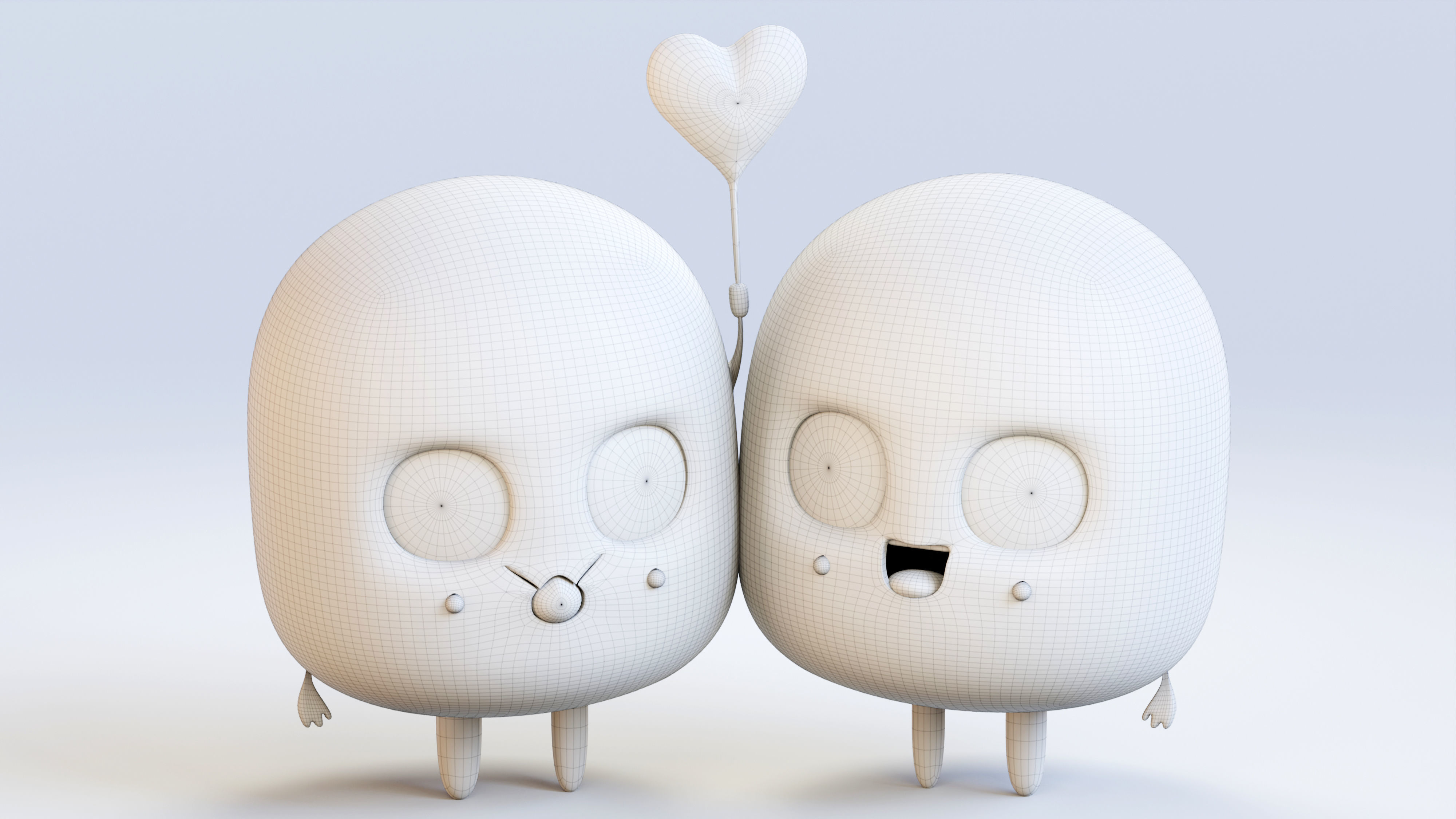 Cute Emoji Couple Love 3D model_17