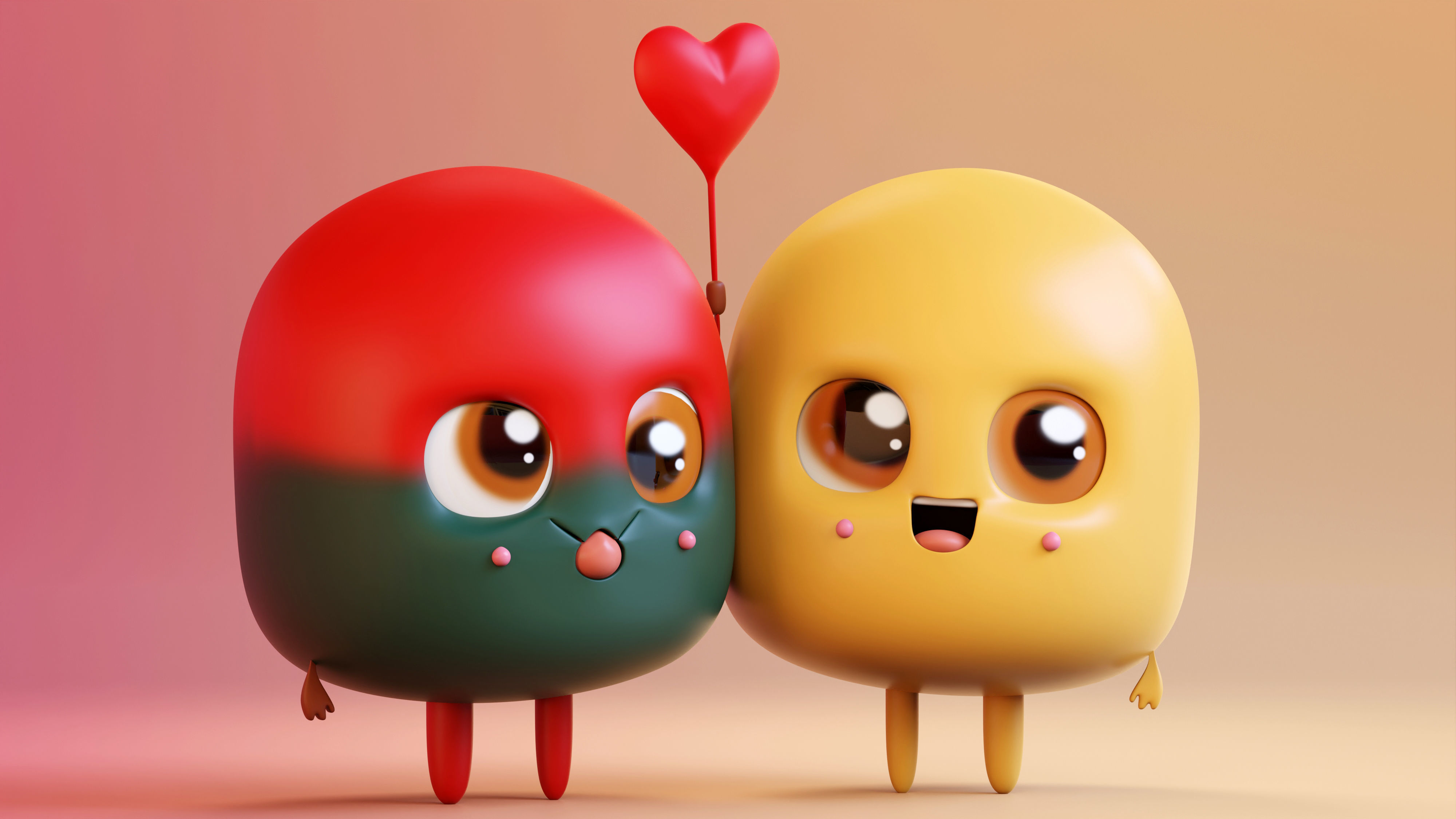 Cute Emoji Couple Love 3D model_9