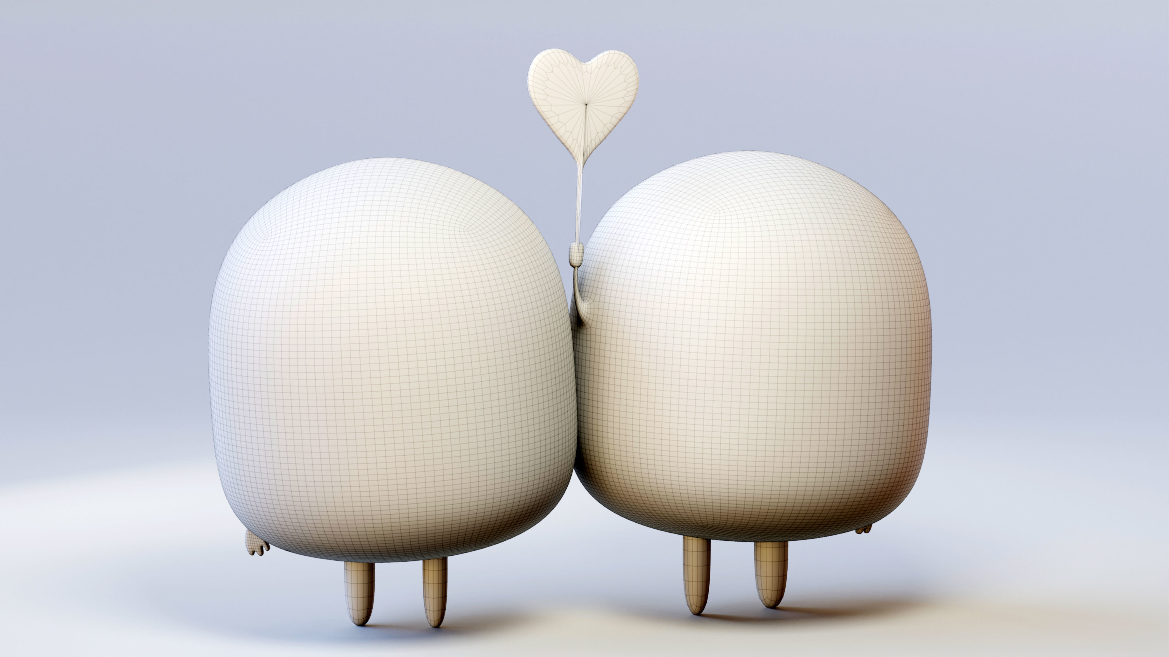 Cute Emoji Couple Love 3D model_20
