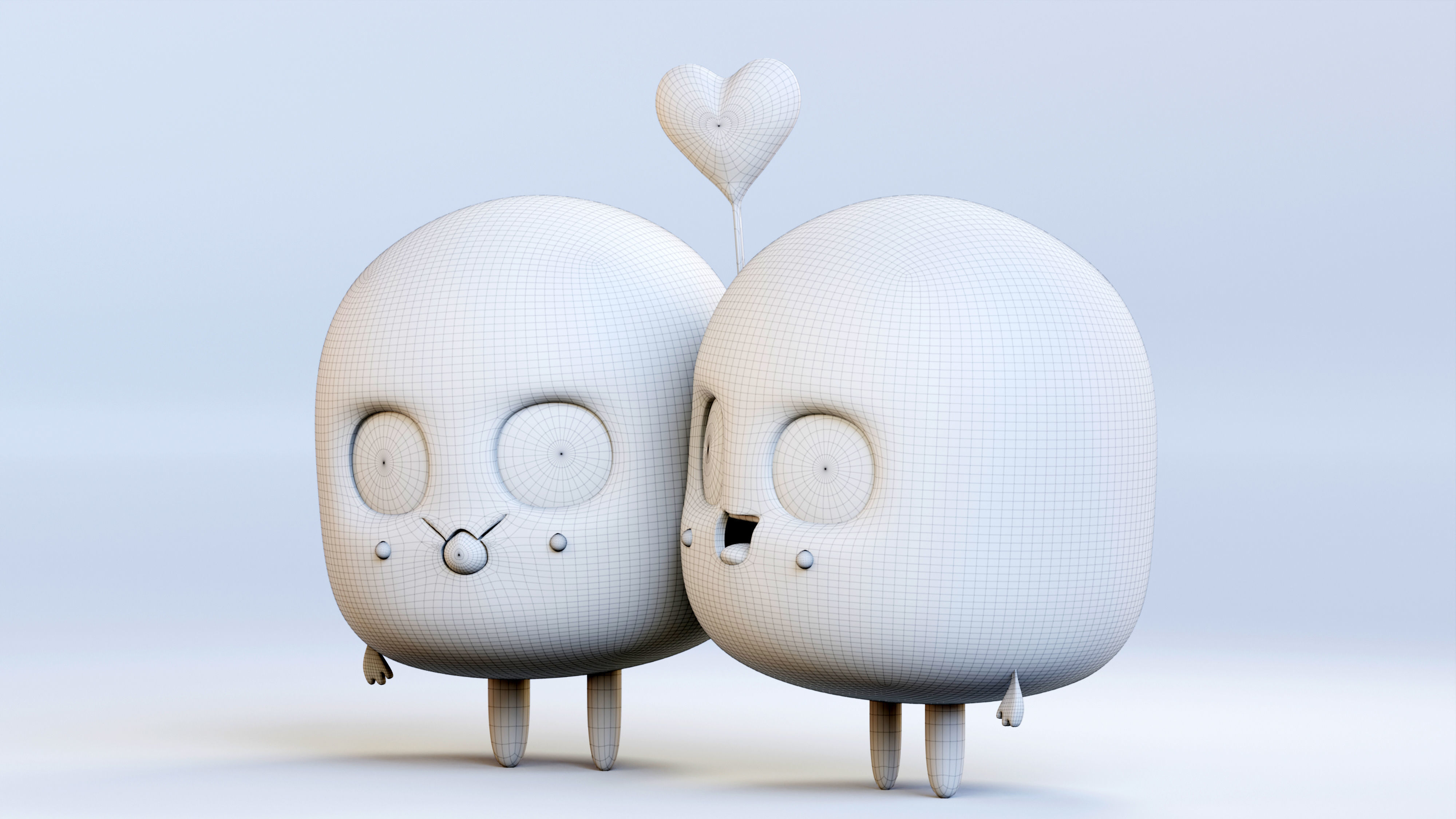 Cute Emoji Couple Love 3D model_19