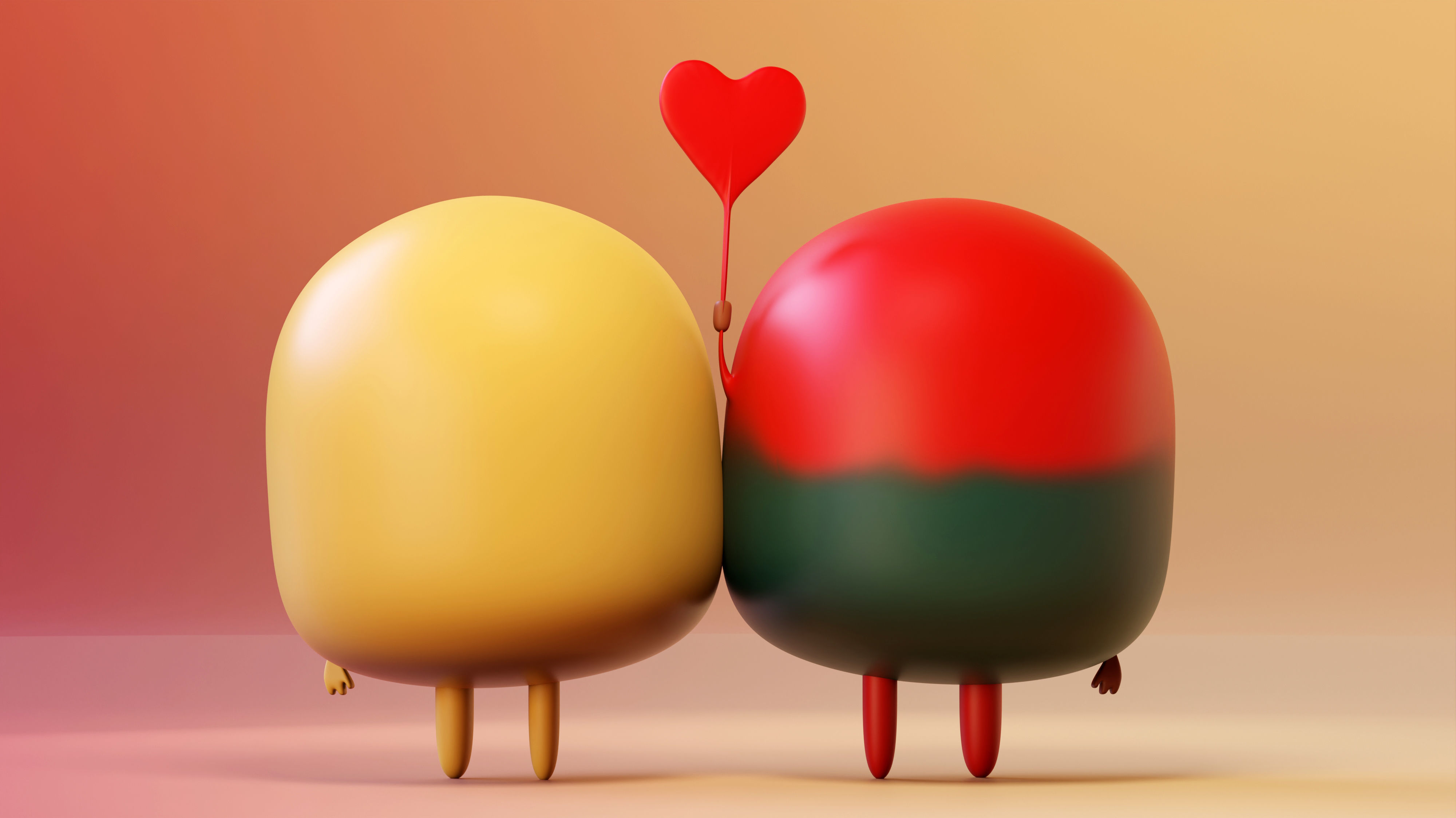 Cute Emoji Couple Love 3D model_6