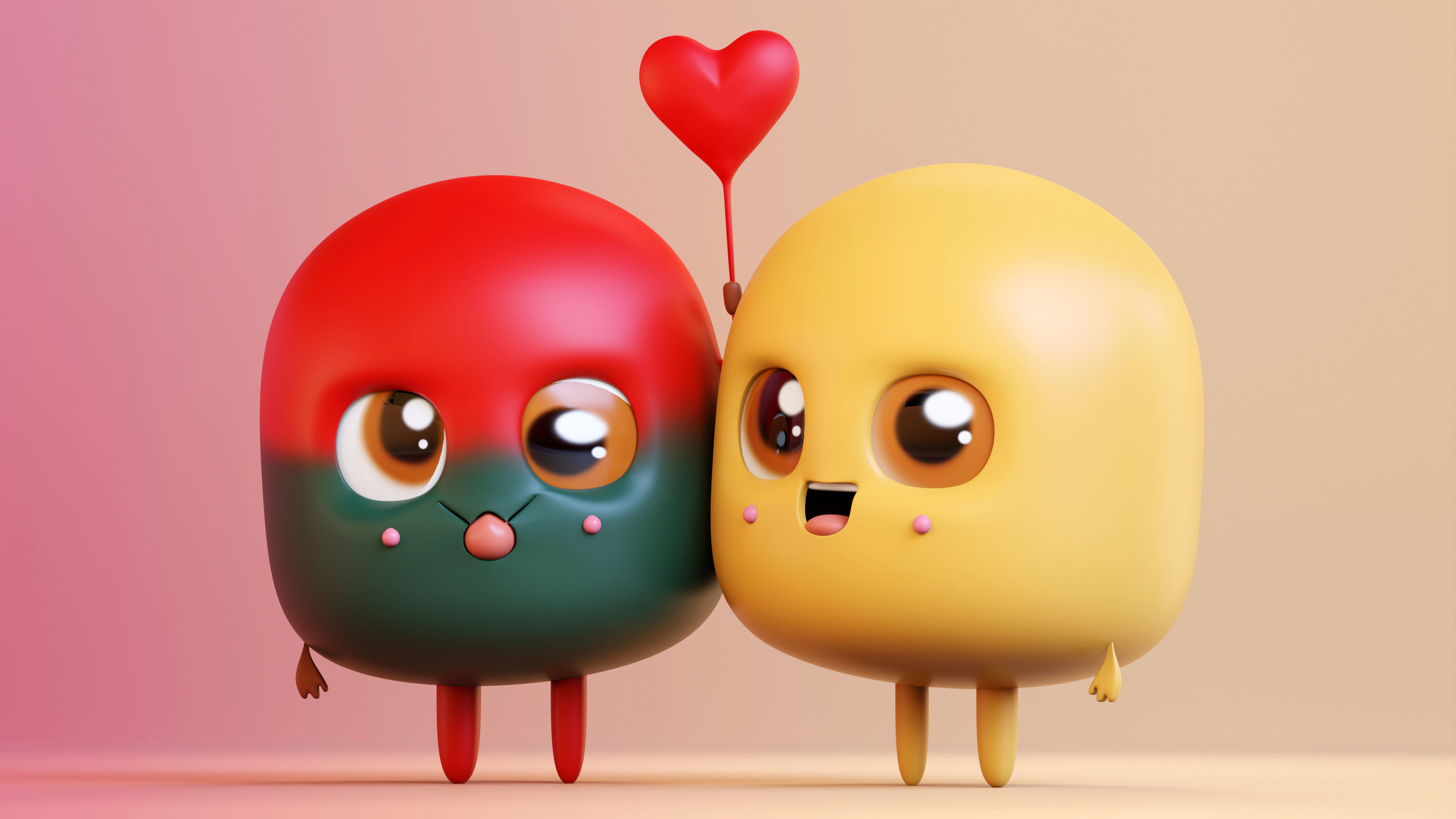 Cute Emoji Couple Love 3D model_8