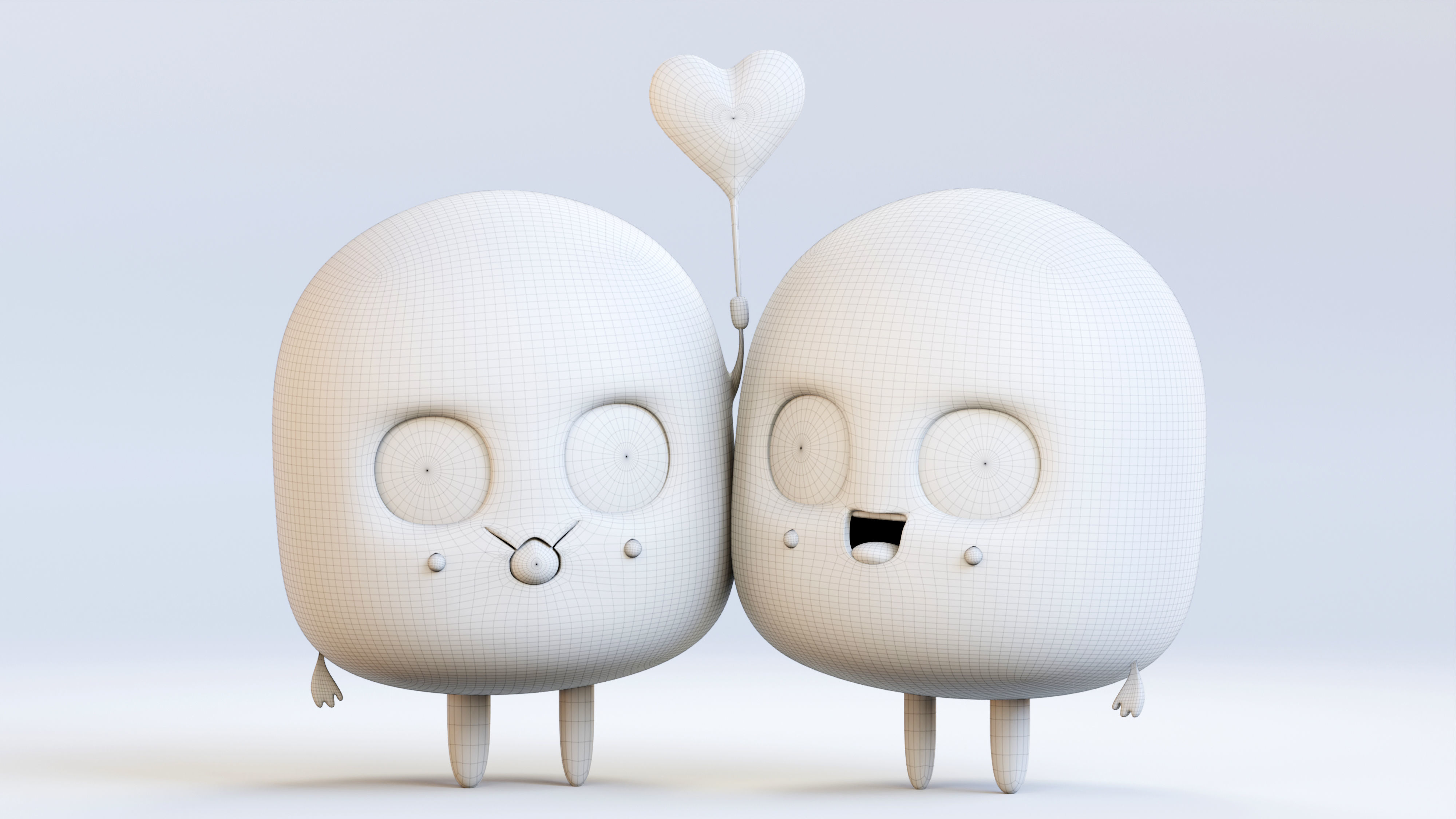 Cute Emoji Couple Love 3D model_4