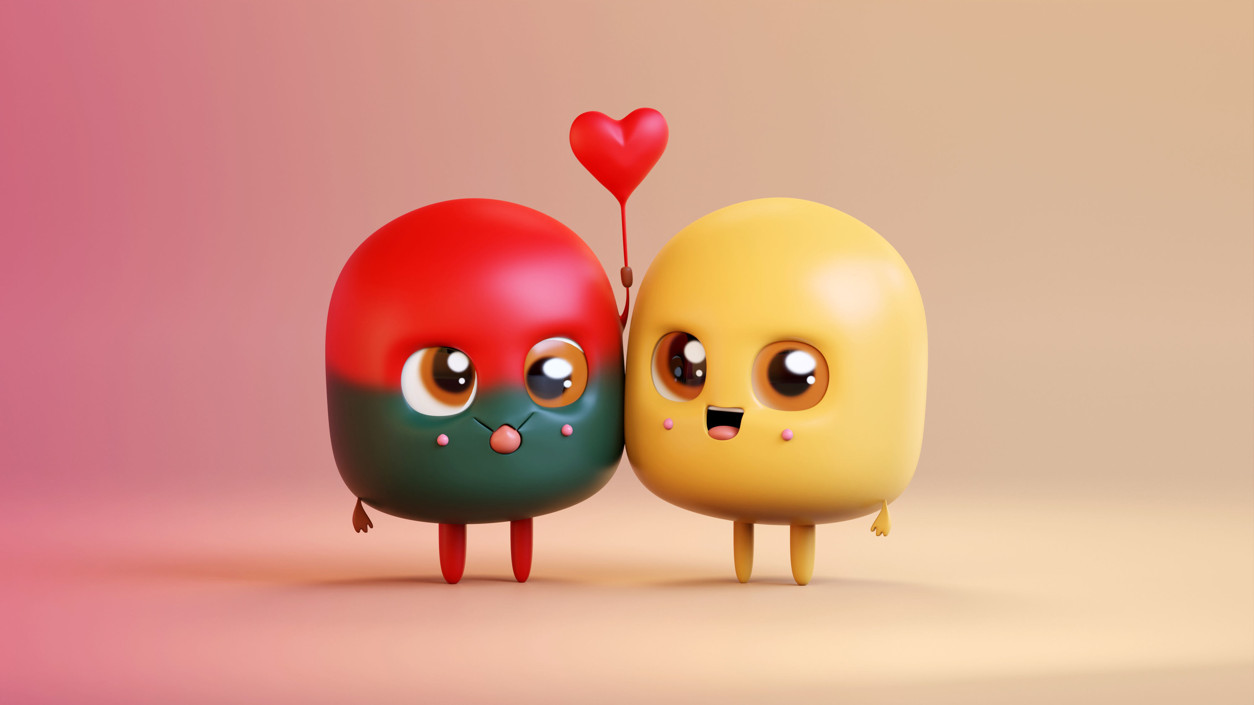 Cute Emoji Couple Love 3D model_7