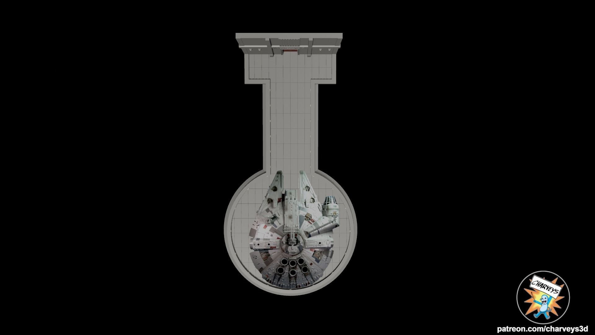 Star Wars Cloud City Landing Platform Diorama for action figures 3D print model_2