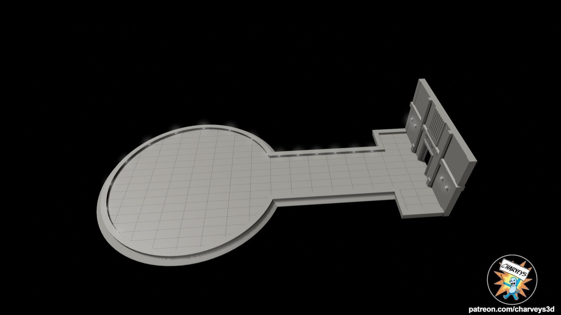 Star Wars Cloud City Landing Platform Diorama for action figures 3D print model_7