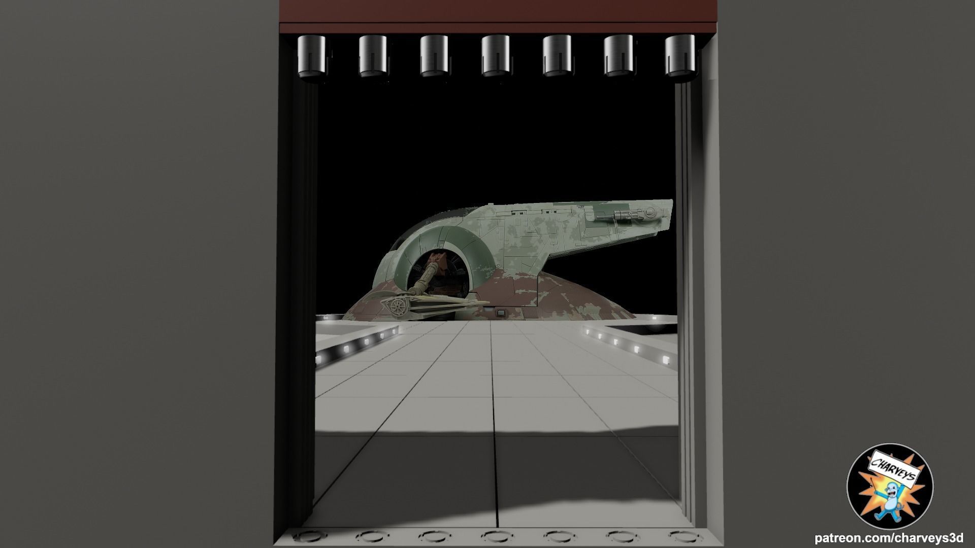 Star Wars Cloud City Landing Platform Diorama for action figures 3D print model_5