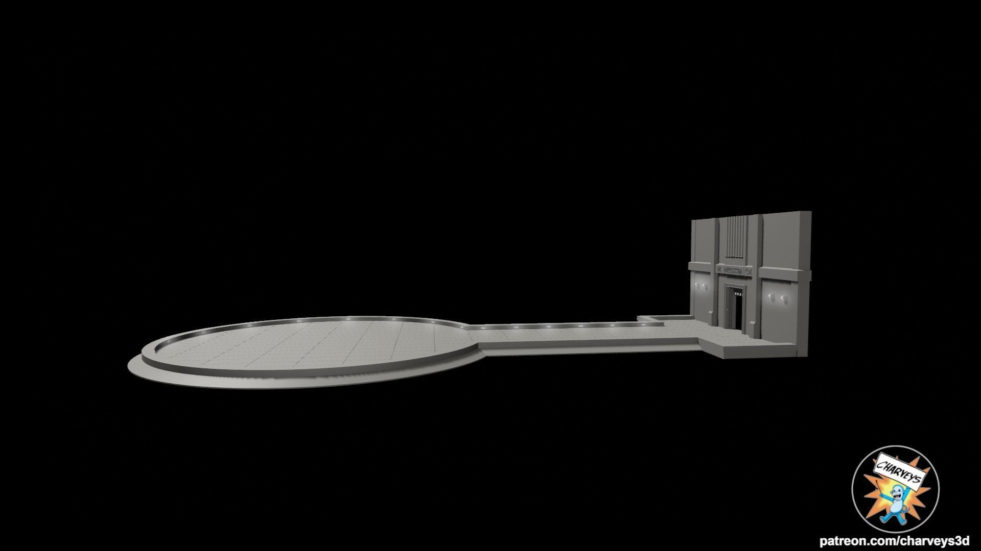 Star Wars Cloud City Landing Platform Diorama for action figures 3D print model_6