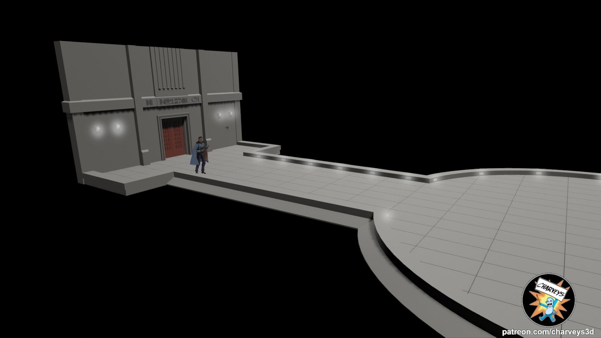 Star Wars Cloud City Landing Platform Diorama for action figures 3D print model_1