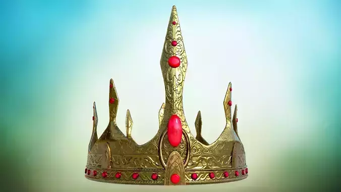 Old Medieval Crown Low-poly PBR low-poly game ready