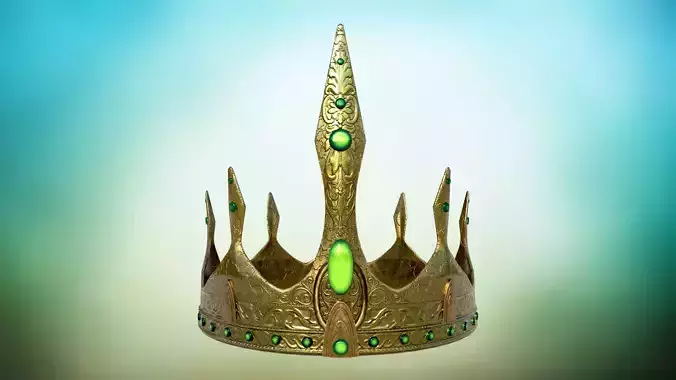 Old Medieval Crown  PBR  game ready Low-poly 3D model