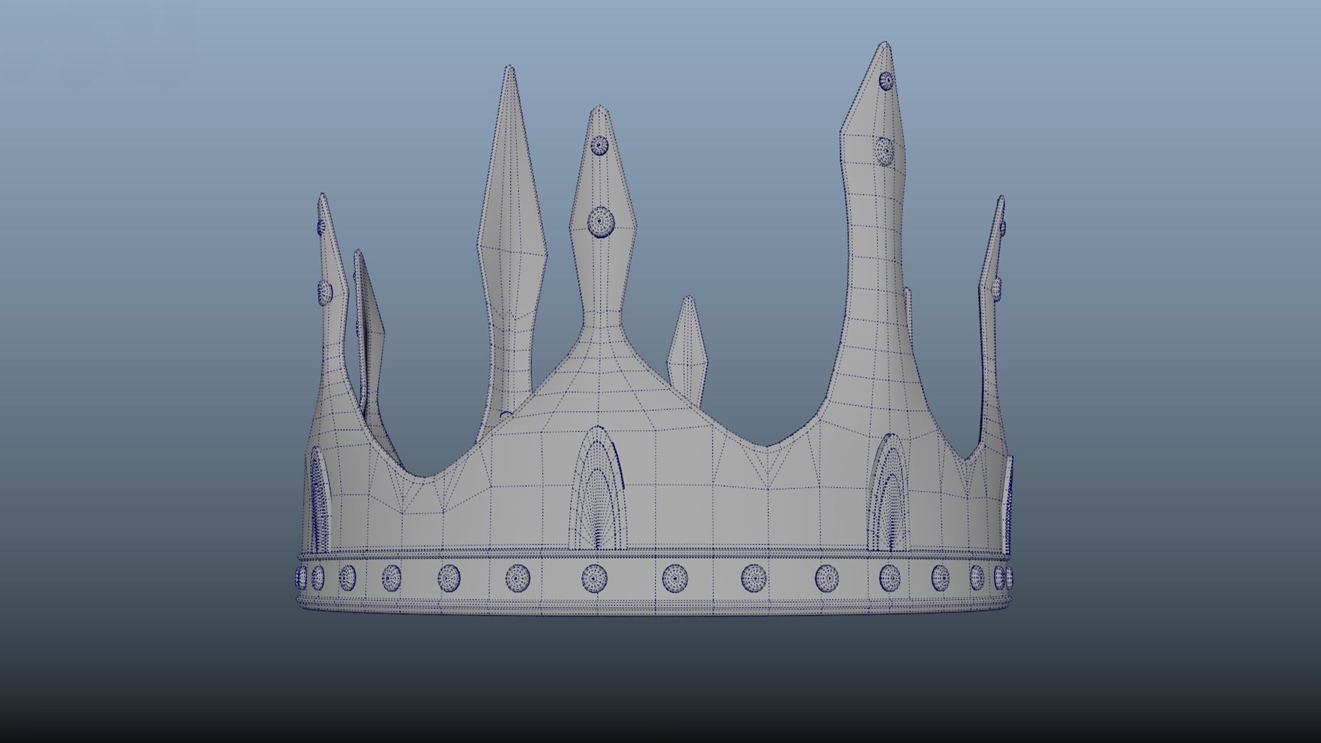 Old Medieval Crown  PBR  game ready Low-poly 3D model_7