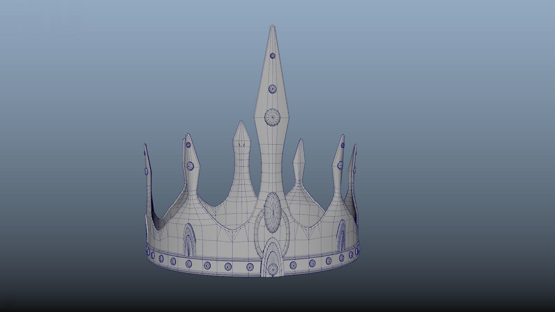 Old Medieval Crown  PBR  game ready Low-poly 3D model_6