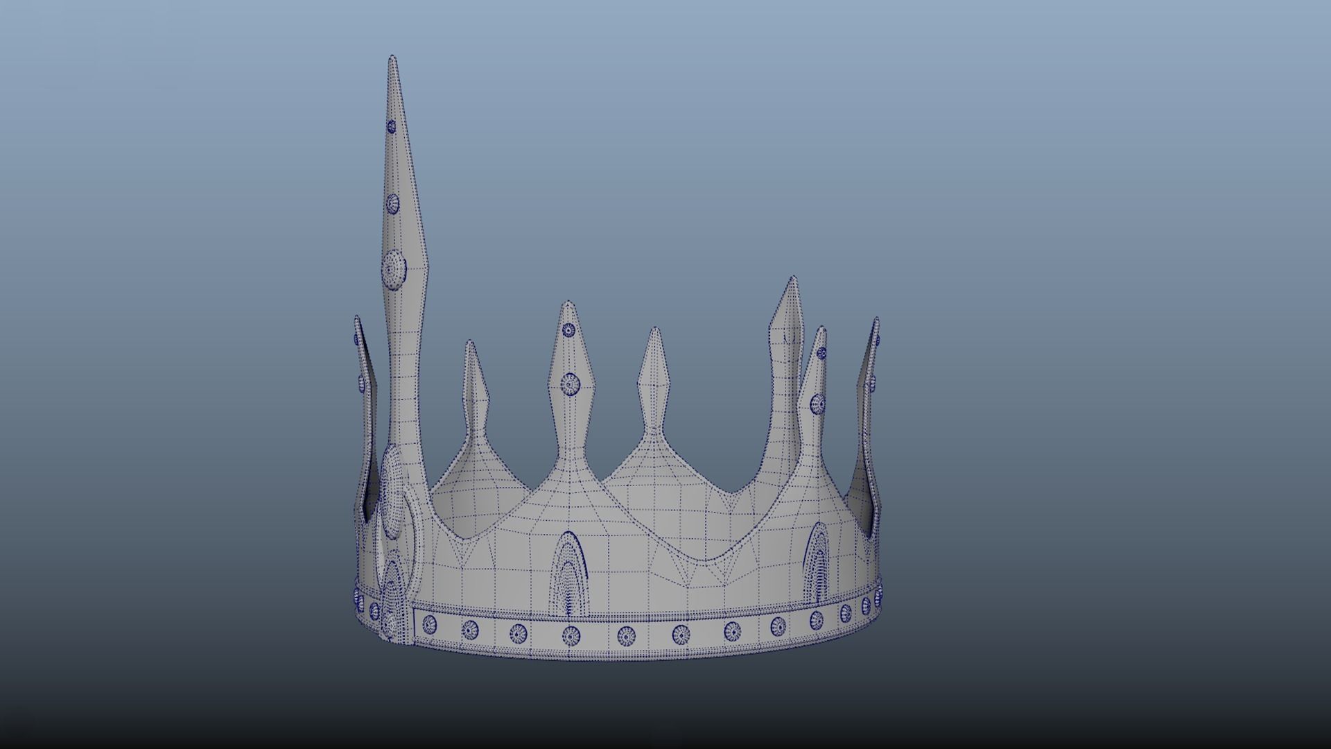 Old Medieval Crown  PBR  game ready Low-poly 3D model_8
