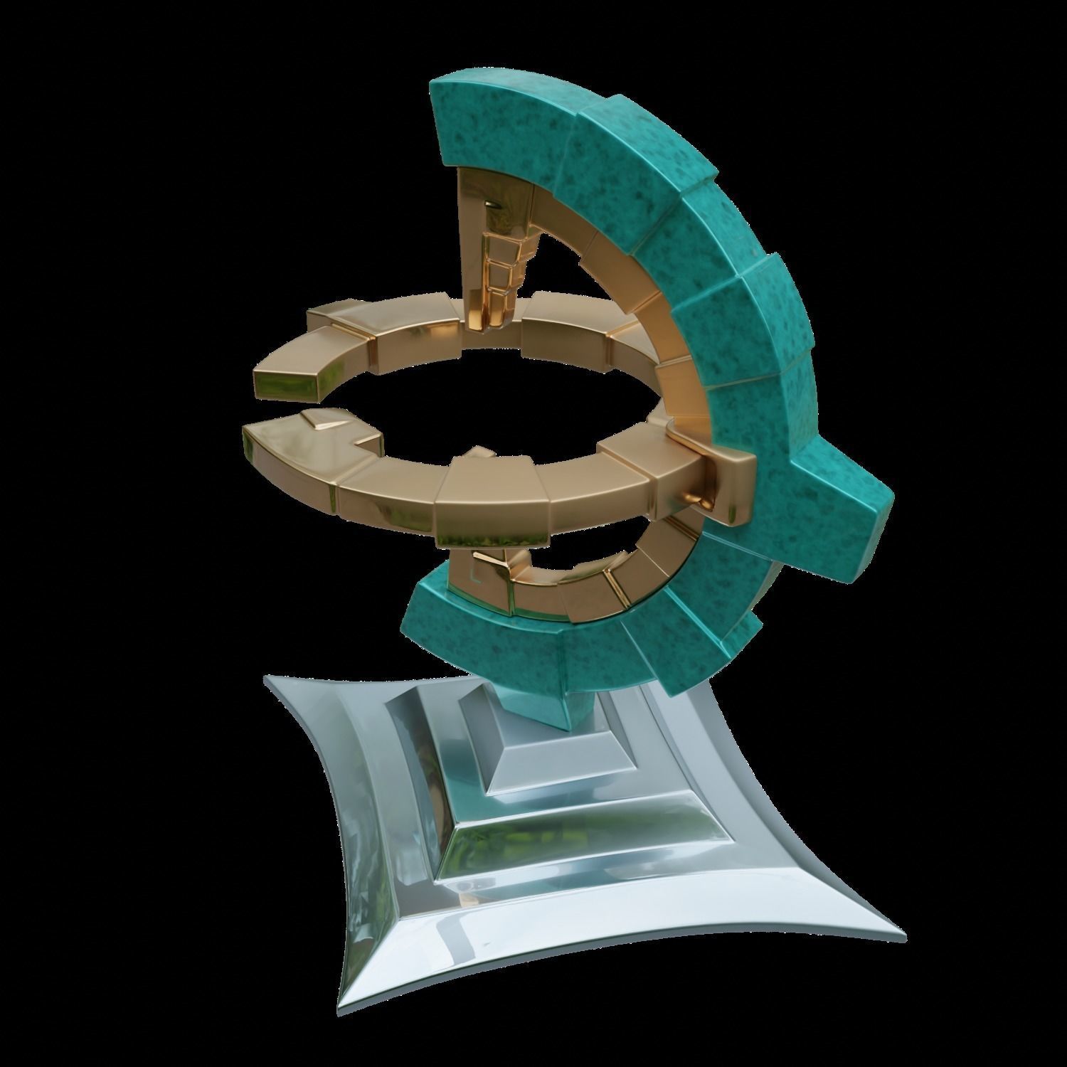 ZELDA ZONAI CHARGE WITH BASE 3D print model_3