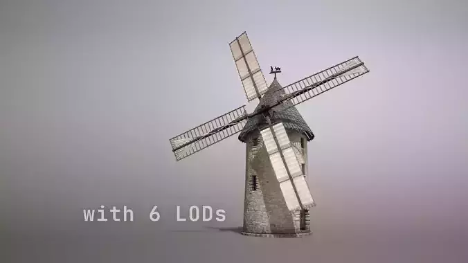 France Windmill Largny-sur-Automne WithLODs