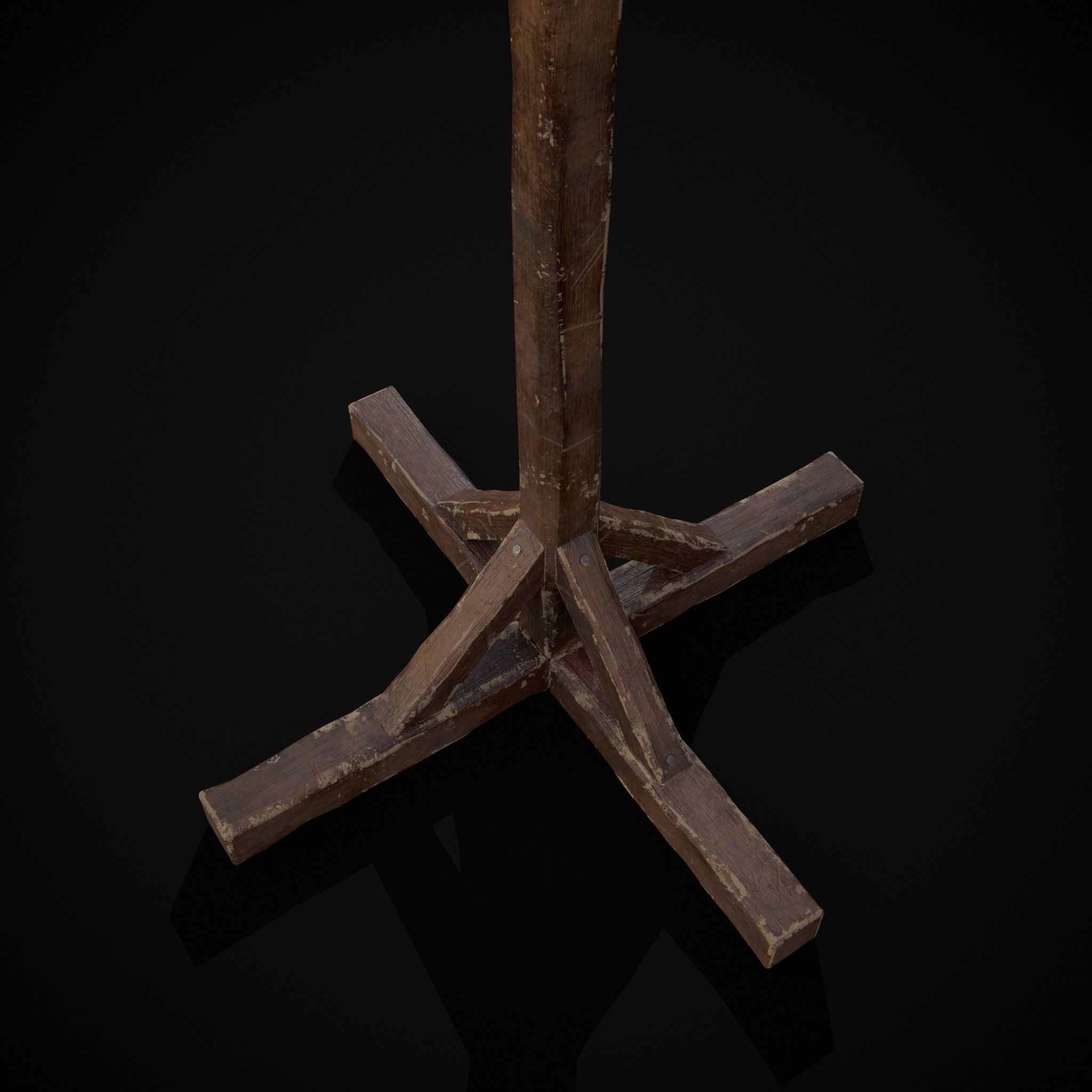 Wooden Bucket Stand Low-poly 3D model_32