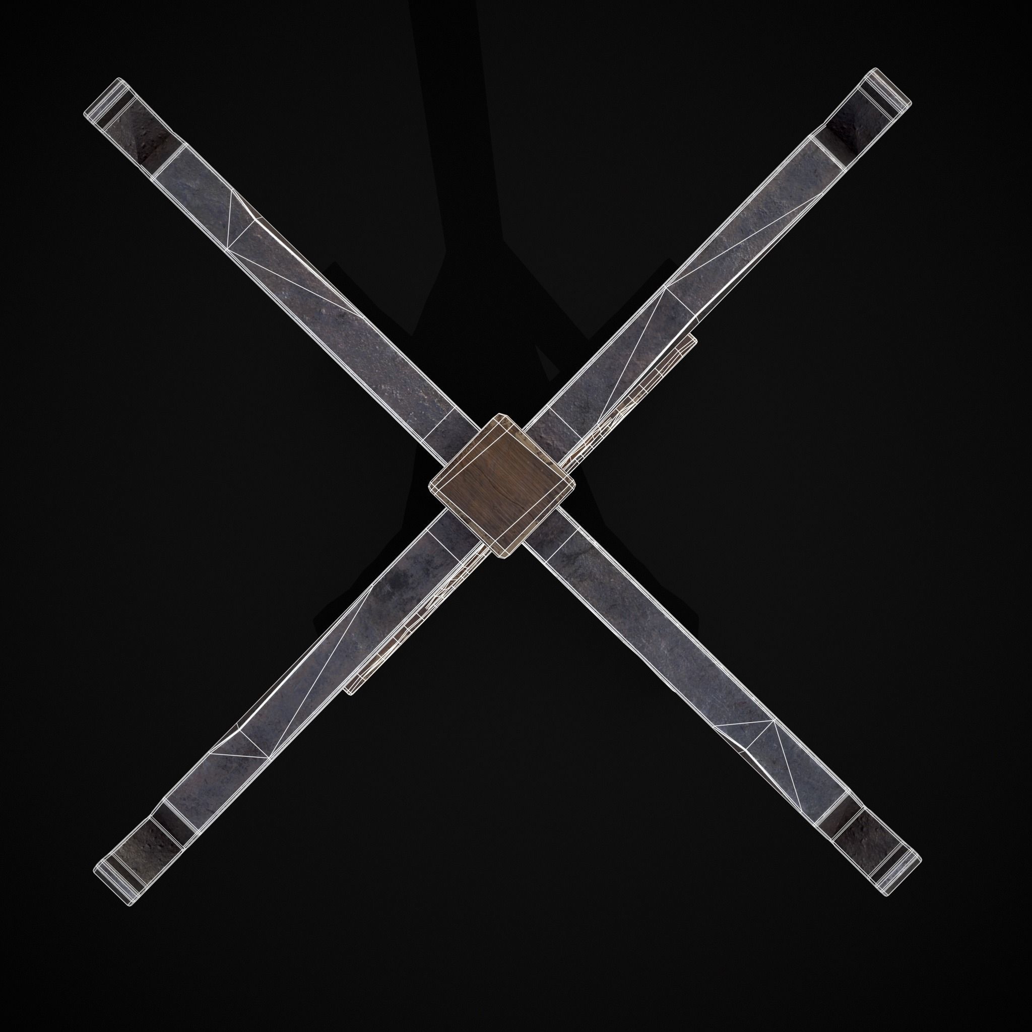 Wooden Bucket Stand Low-poly 3D model_8