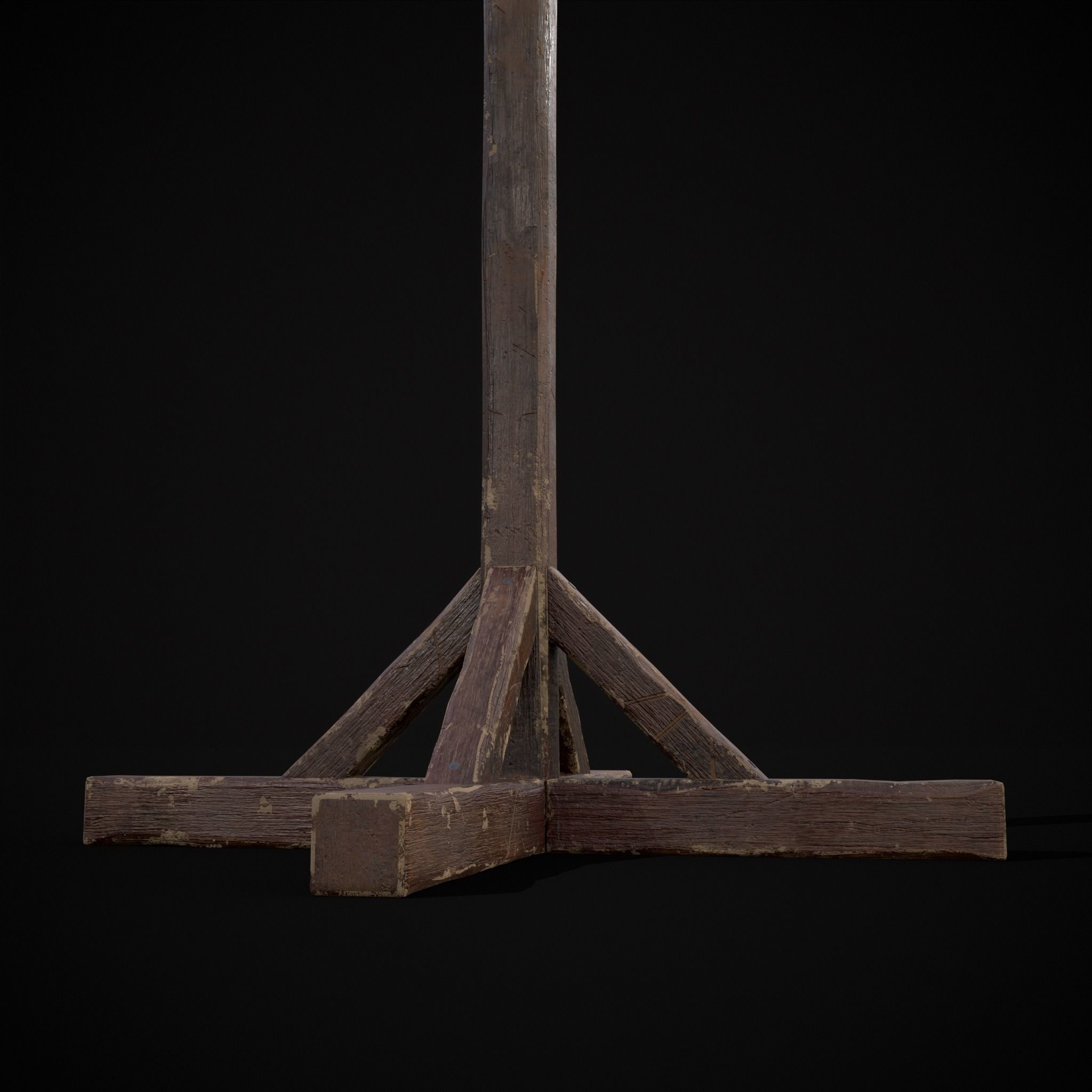 Wooden Bucket Stand Low-poly 3D model_40