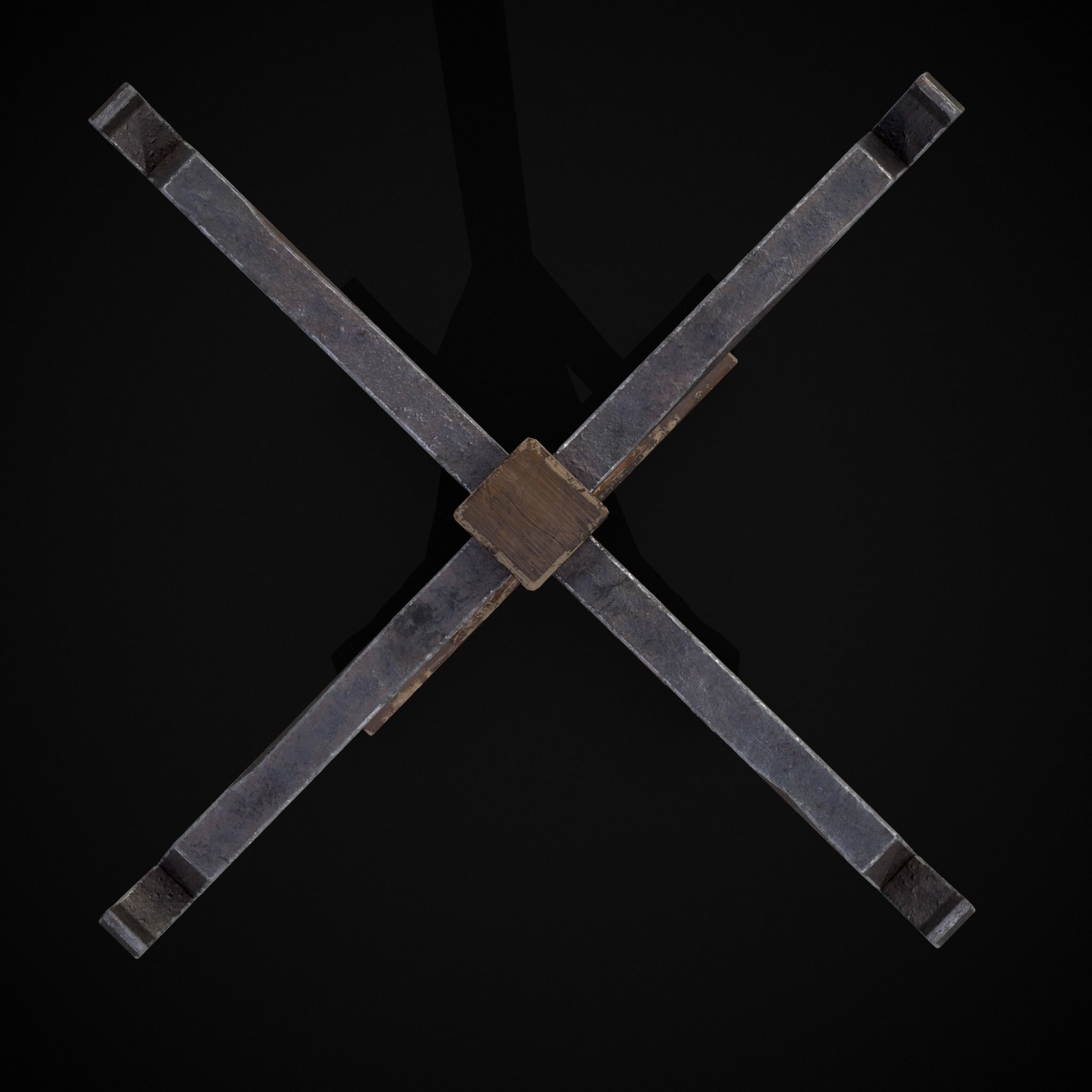 Wooden Bucket Stand Low-poly 3D model_7