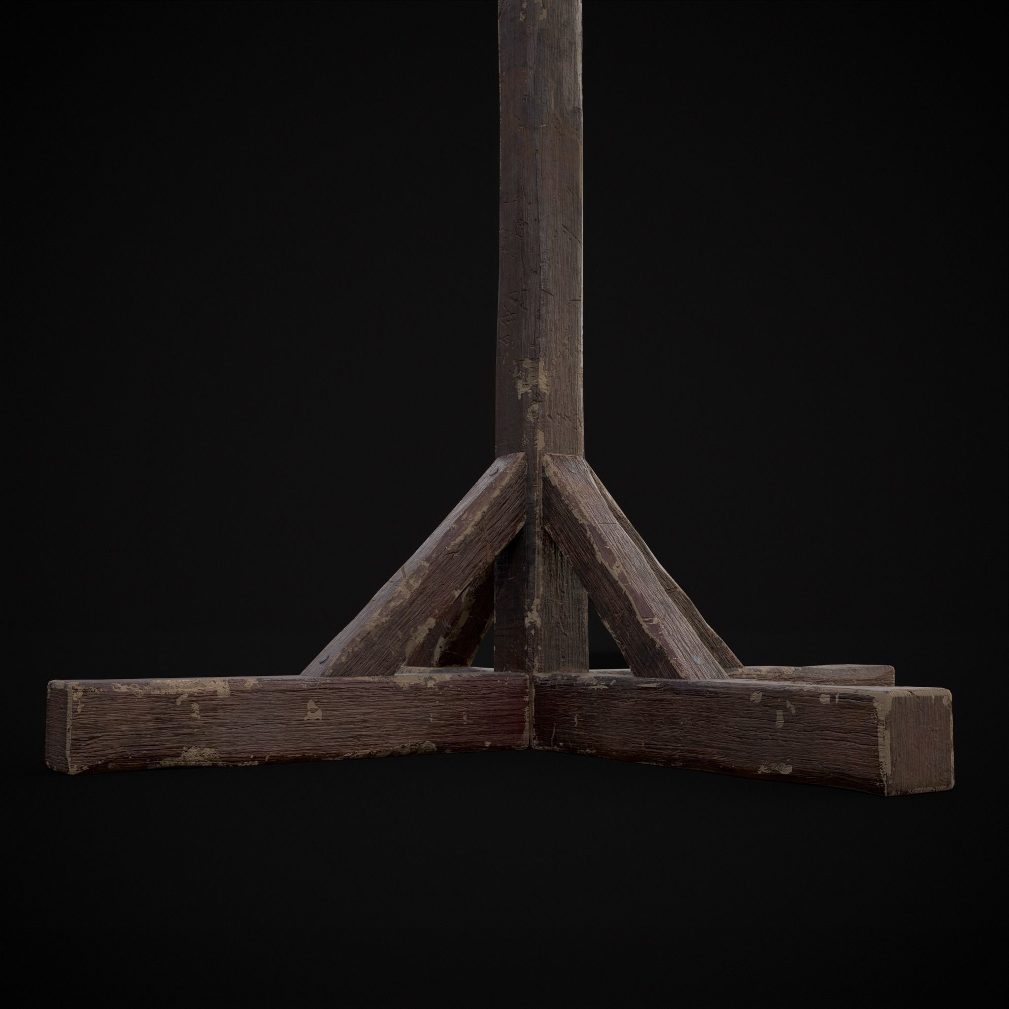 Wooden Bucket Stand Low-poly 3D model_13