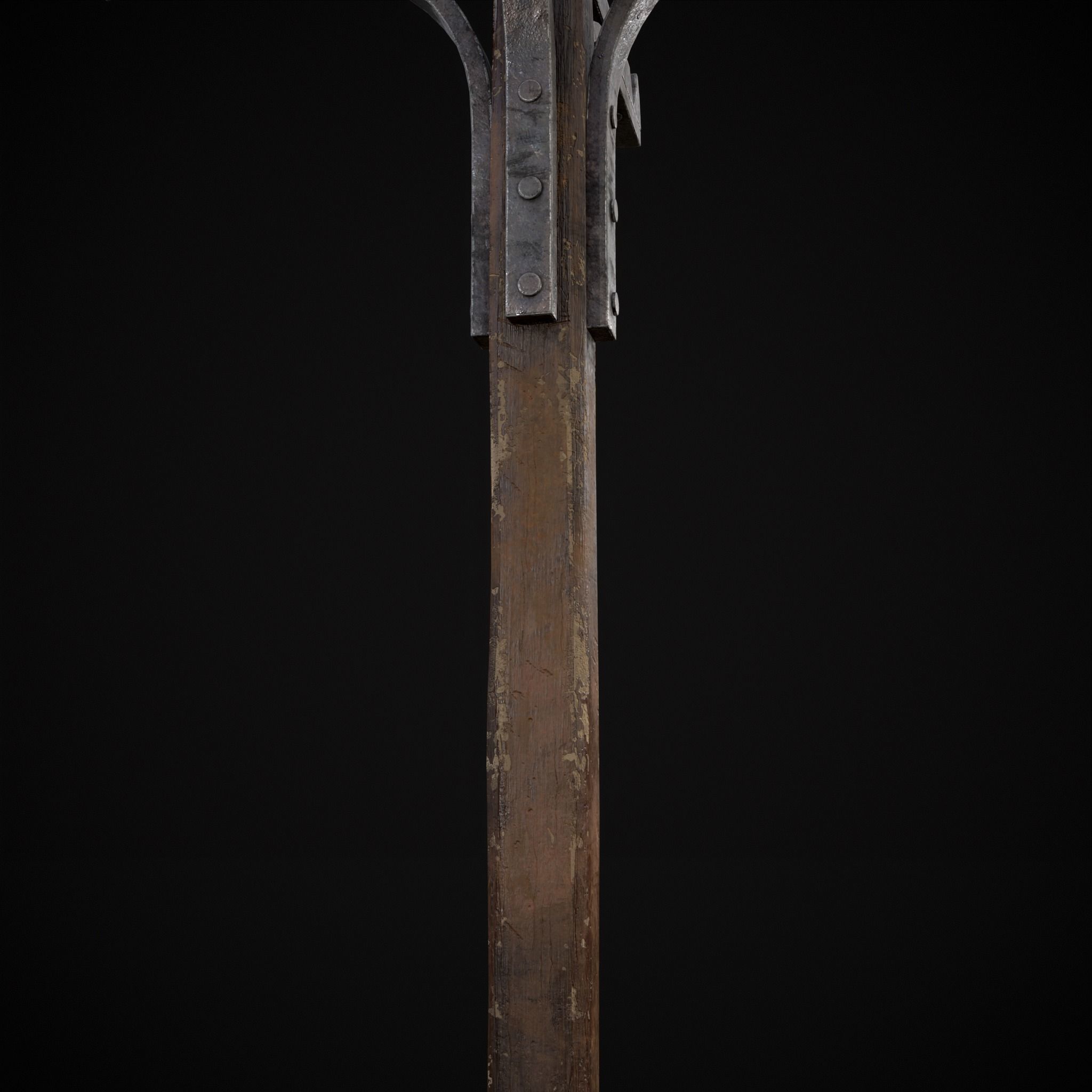 Wooden Bucket Stand Low-poly 3D model_38