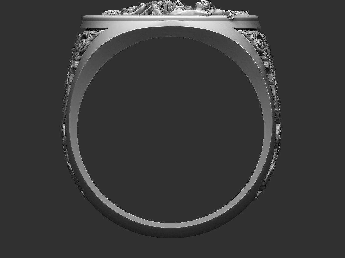 Saint Michael the Archangel Ring 3D print model_19