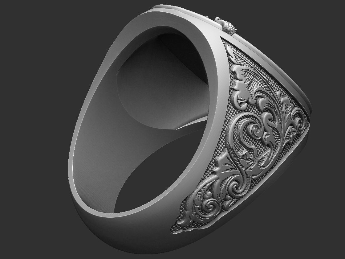 Saint Michael the Archangel Ring 3D print model_10