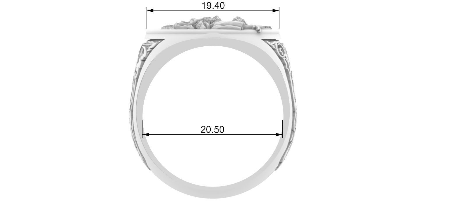 Saint Michael the Archangel Ring 3D print model_21