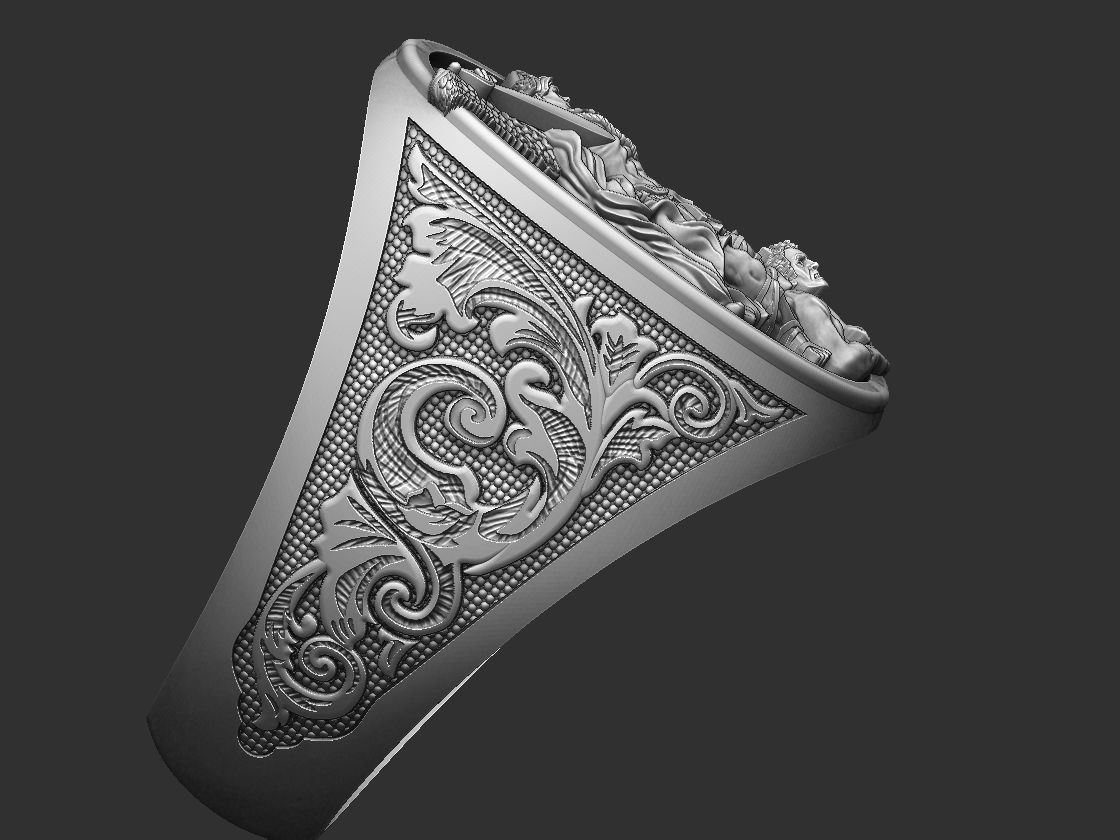 Saint Michael the Archangel Ring 3D print model_9