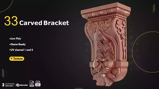 33 Carved Bracket Low-poly 3D model