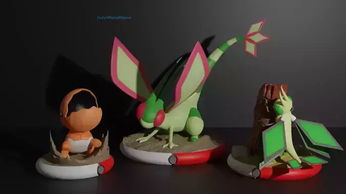 Trapinch Vibrava and Flygon 3D print model