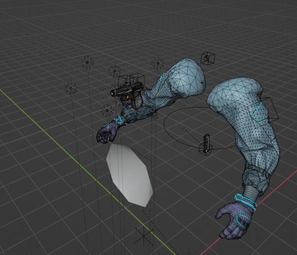 FPS Arms and Makarov Model rig and Animations Low-poly 3D model_9