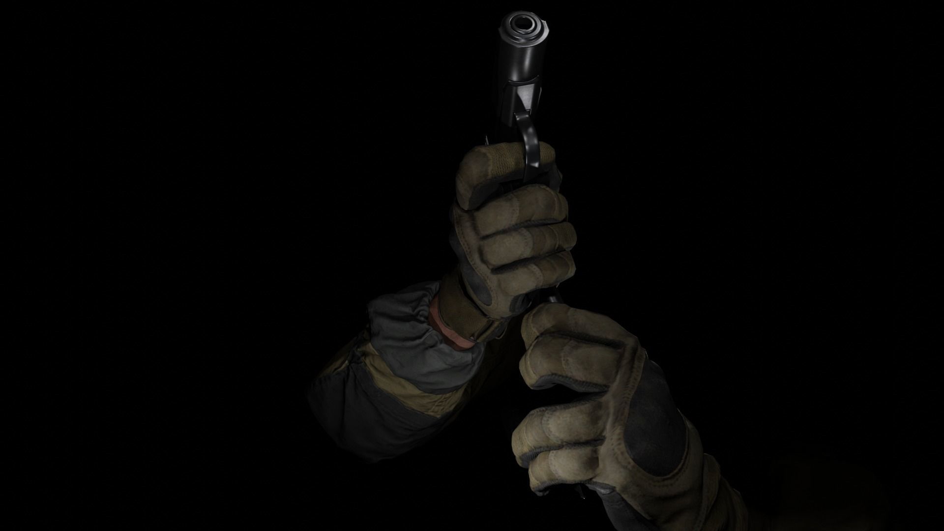 FPS Arms and Makarov Model rig and Animations Low-poly 3D model_8