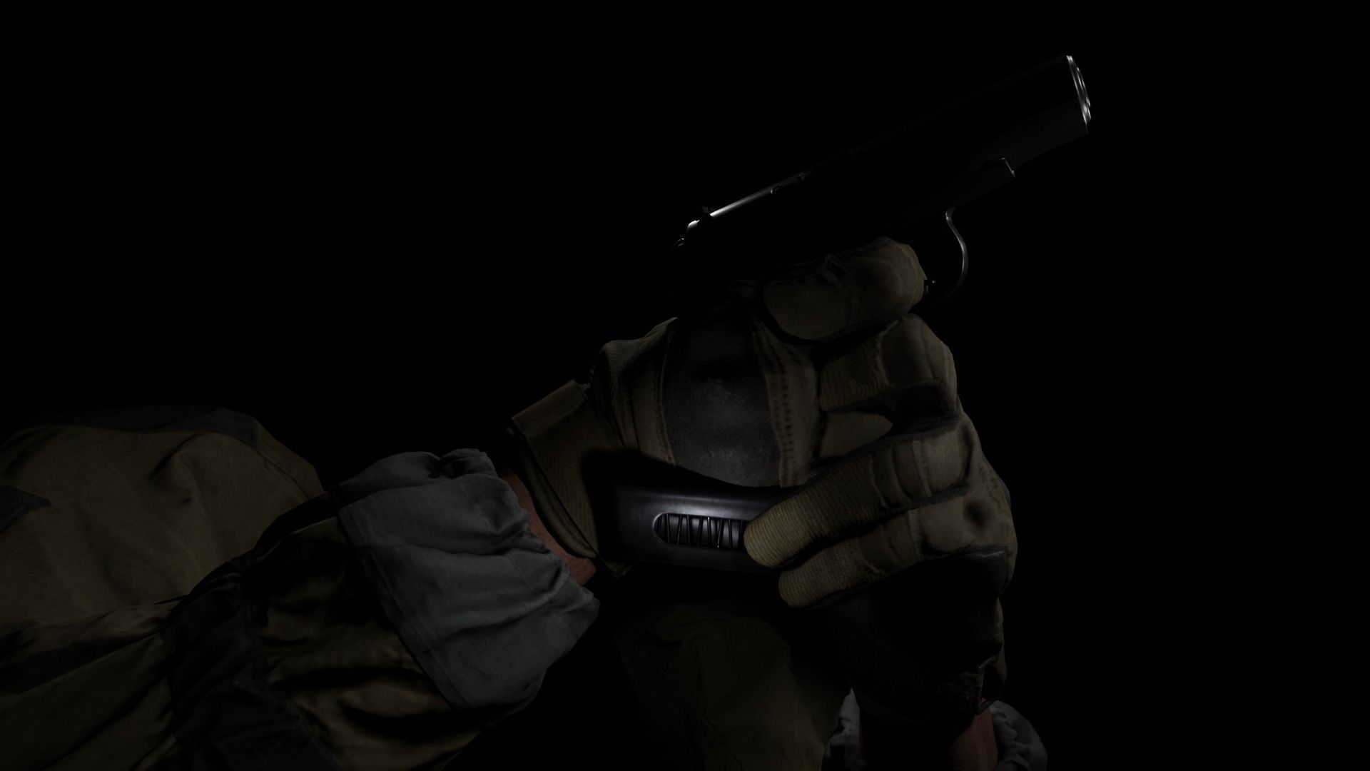 FPS Arms and Makarov Model rig and Animations Low-poly 3D model_7