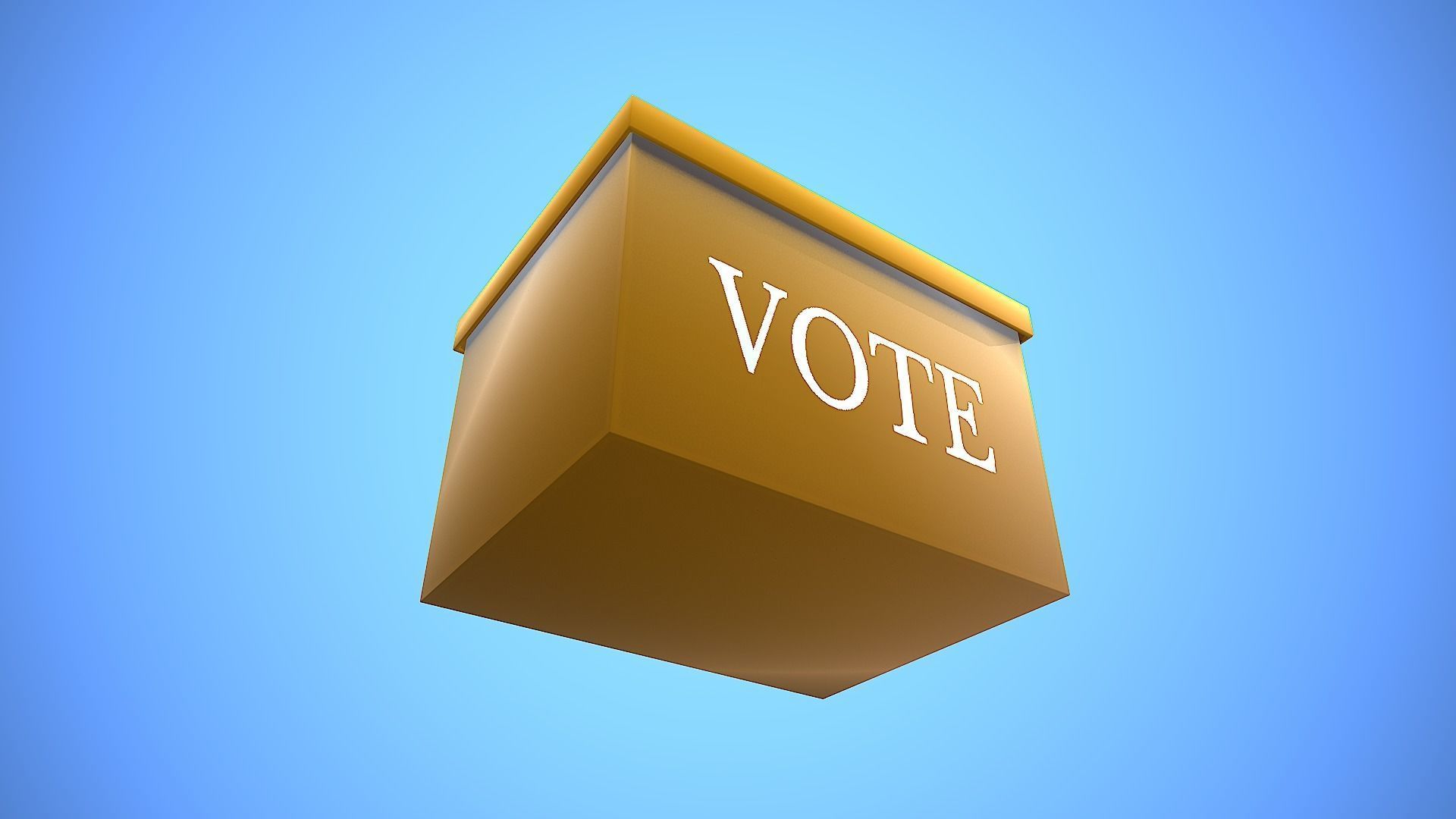BOX TO VOTE CARTOON STYLIZED Low-poly 3D model_8