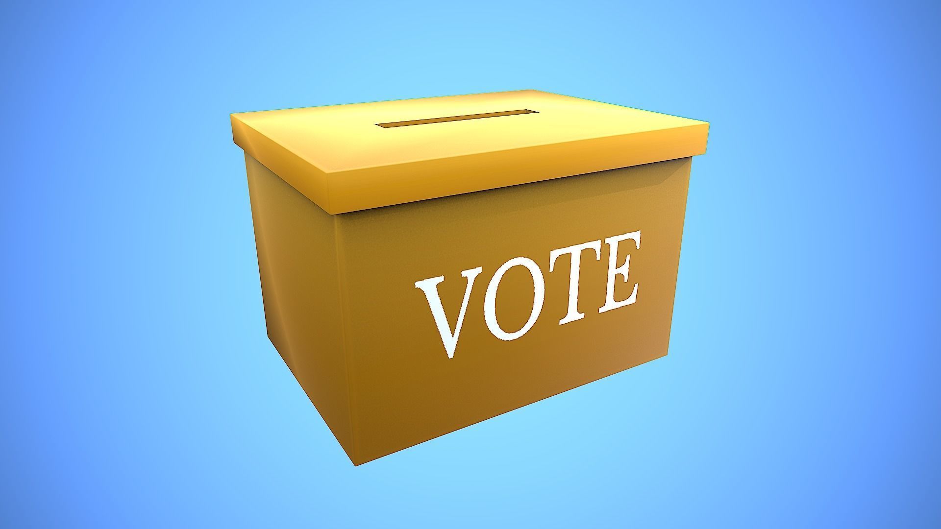 BOX TO VOTE CARTOON STYLIZED Low-poly 3D model_6