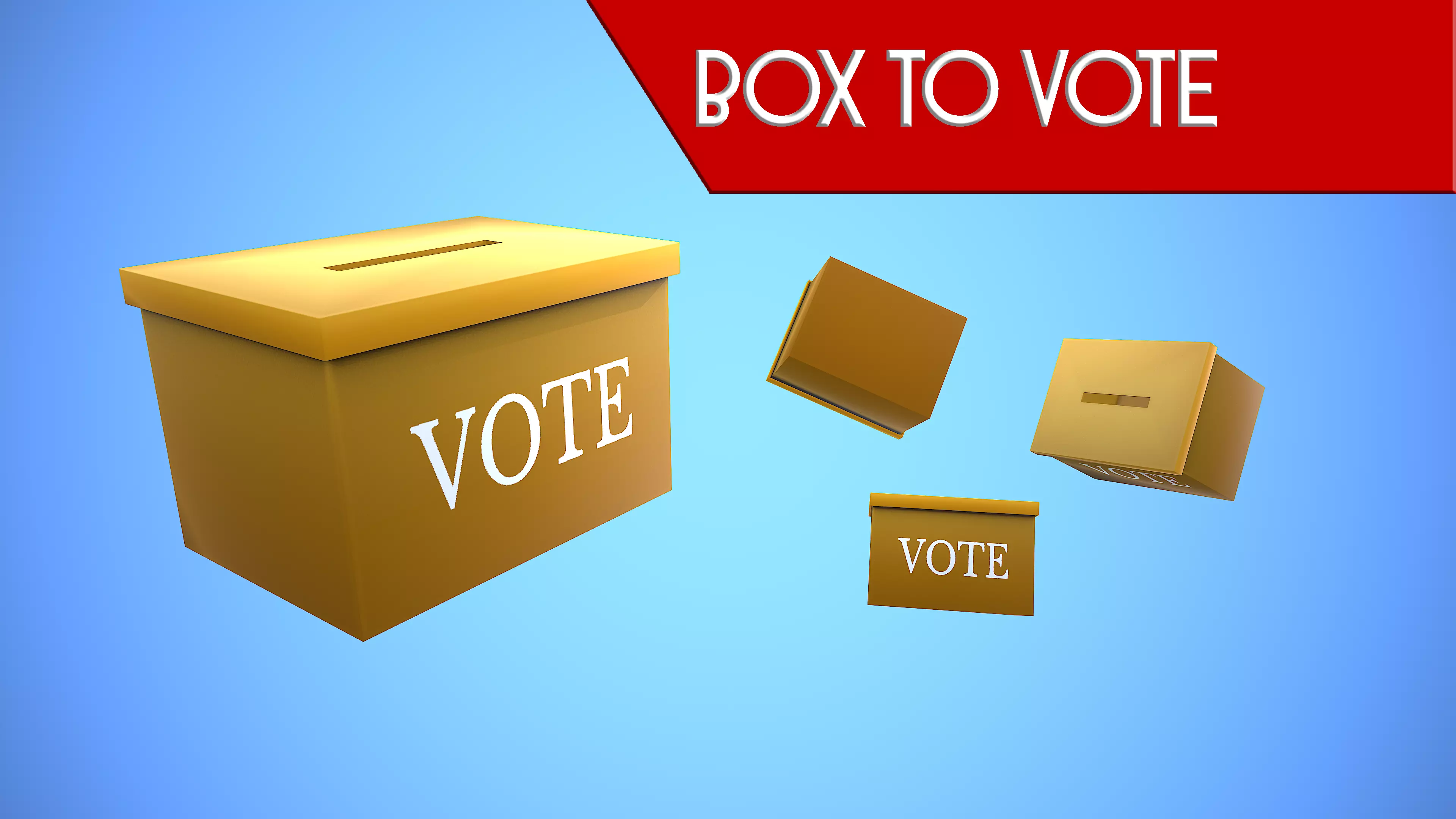 BOX TO VOTE CARTOON STYLIZED Low-poly 3D model_0