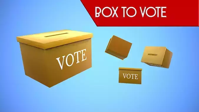 BOX TO VOTE CARTOON STYLIZED Low-poly 3D model