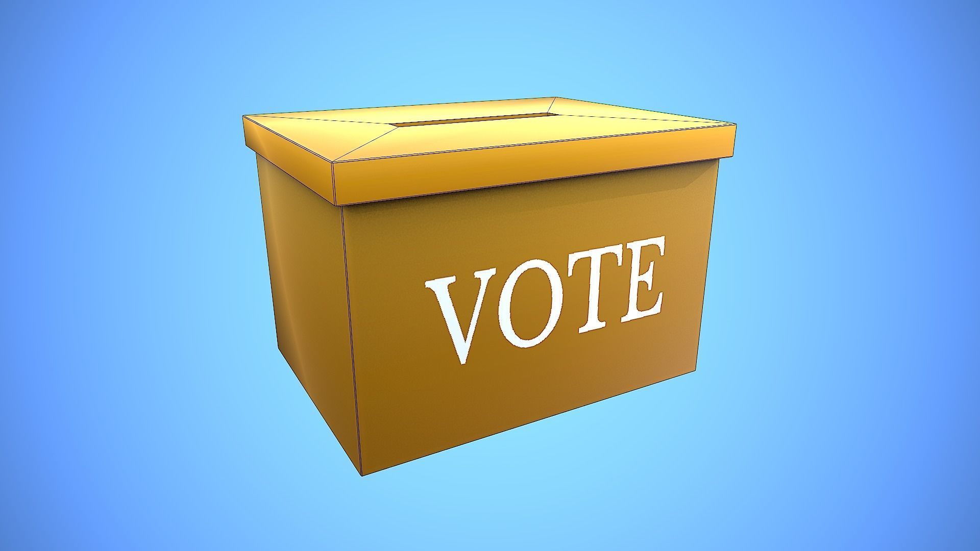 BOX TO VOTE CARTOON STYLIZED Low-poly 3D model_10