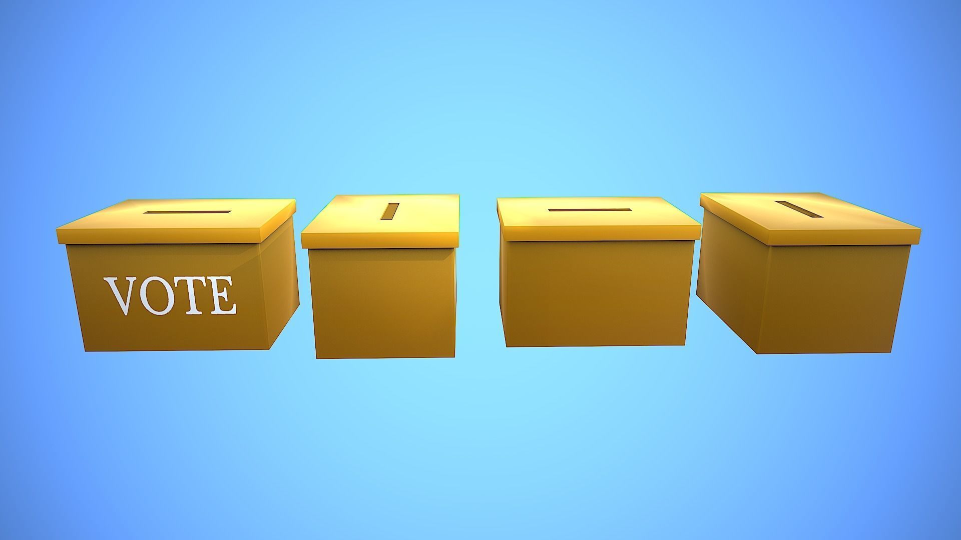 BOX TO VOTE CARTOON STYLIZED Low-poly 3D model_5