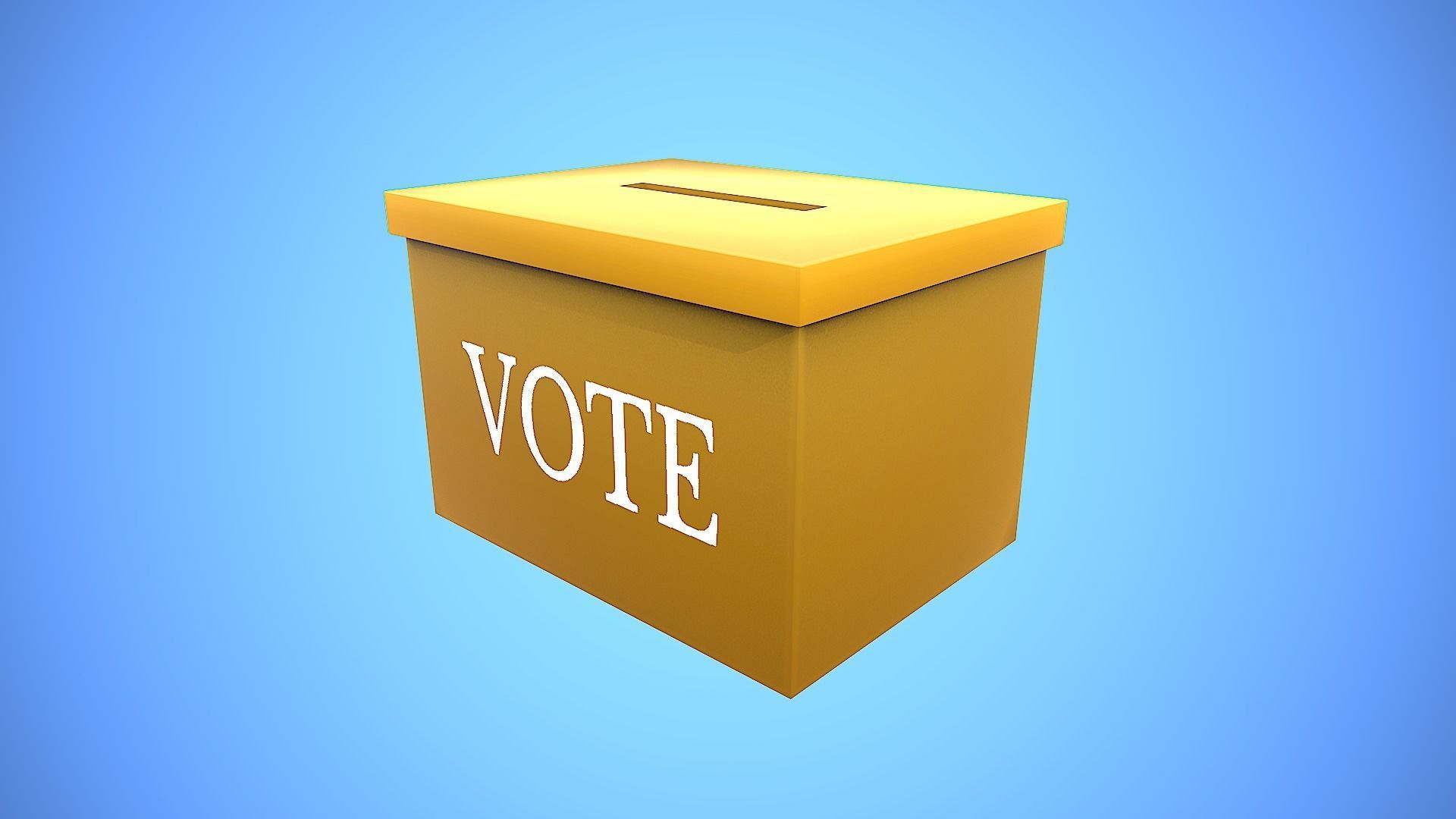 BOX TO VOTE CARTOON STYLIZED Low-poly 3D model_7