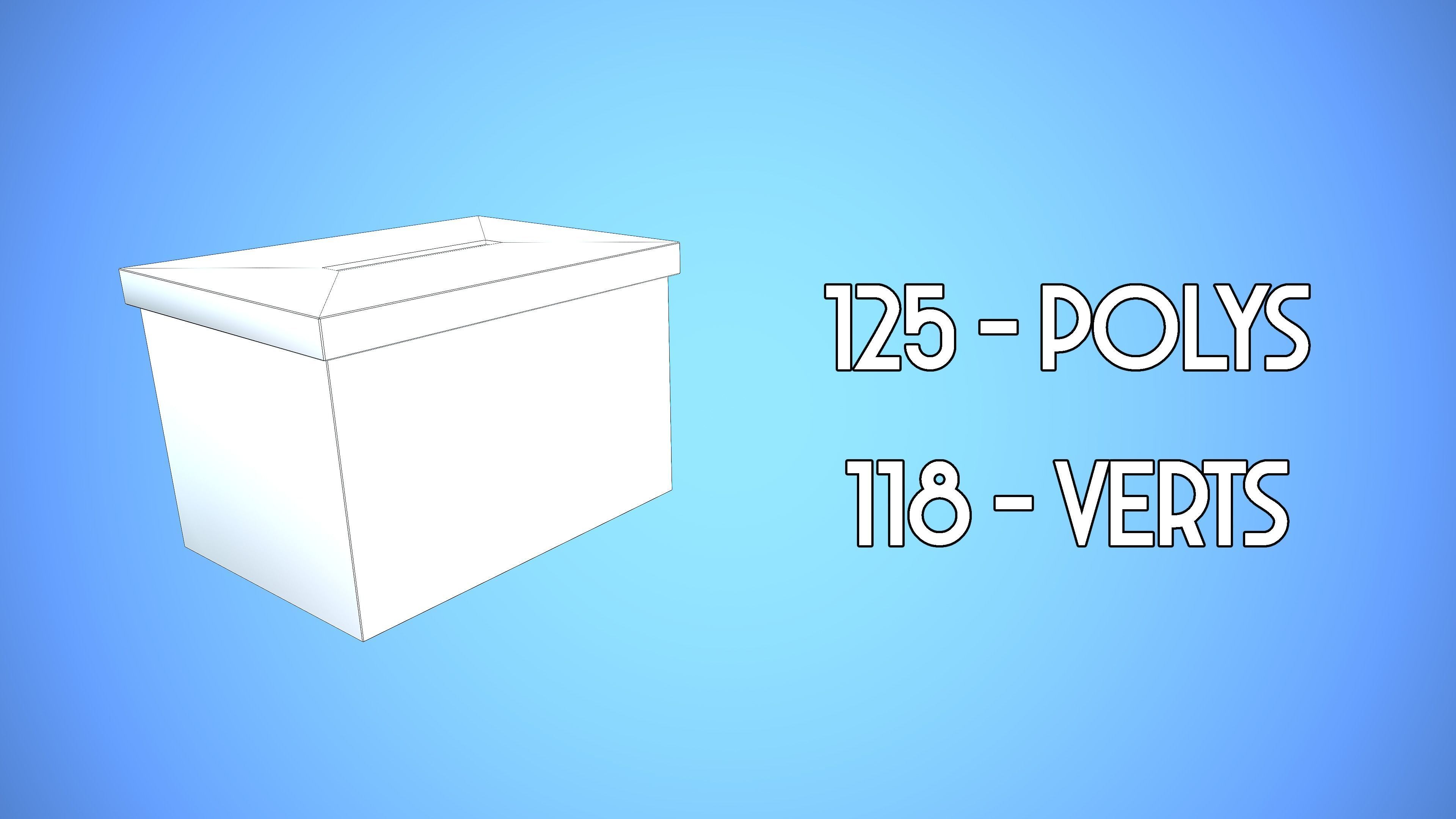 BOX TO VOTE CARTOON STYLIZED Low-poly 3D model_4