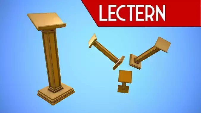 LECTERN CARTOON STYLIZED
