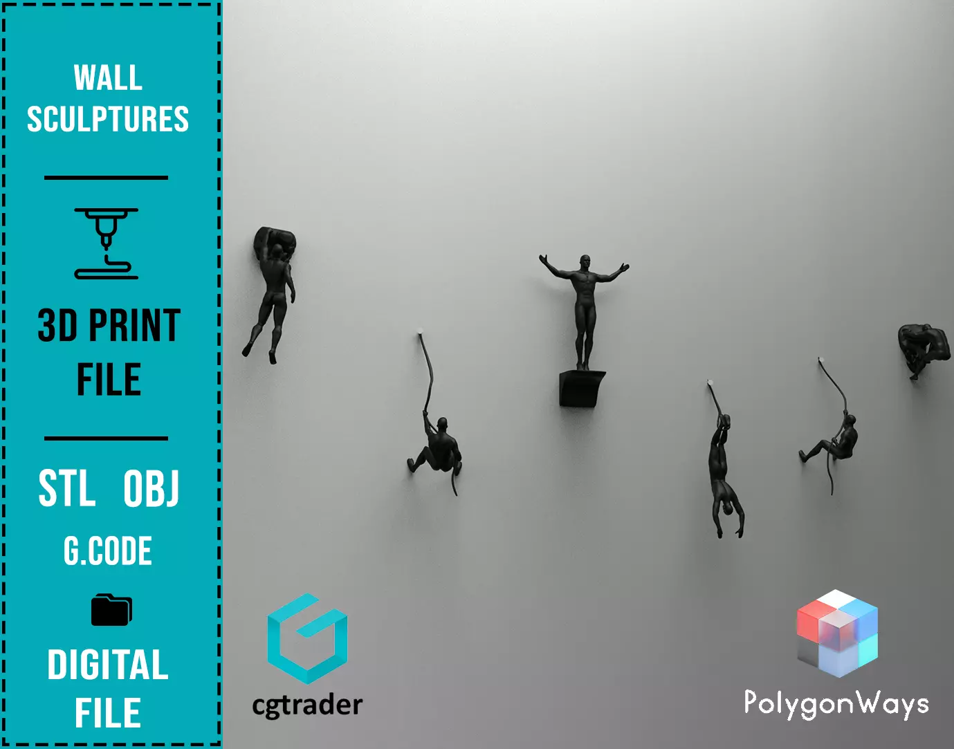 Wall Decor Set of 6 Sculptures 3D print model_0