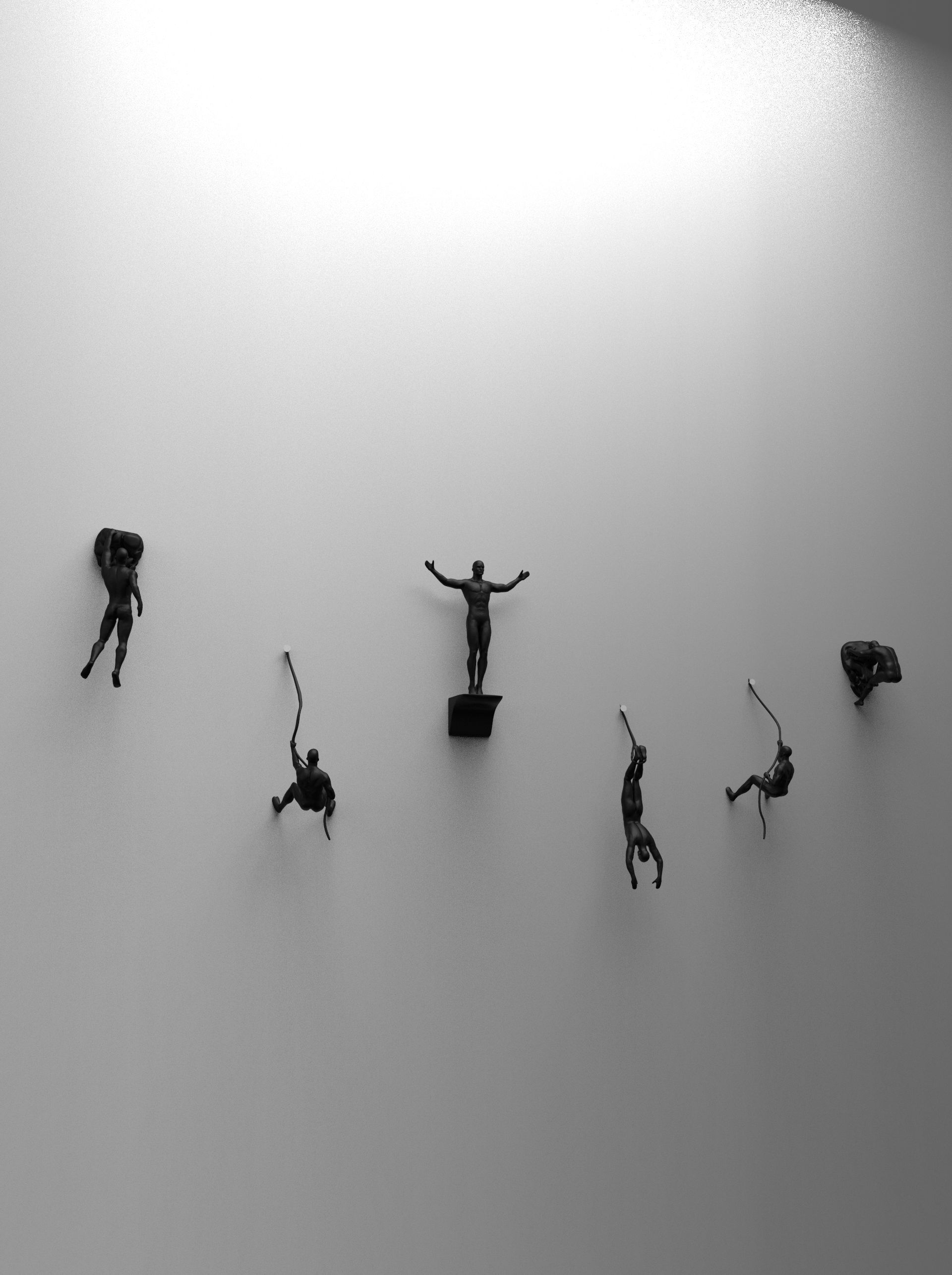 Wall Decor Set of 6 Sculptures 3D print model_3